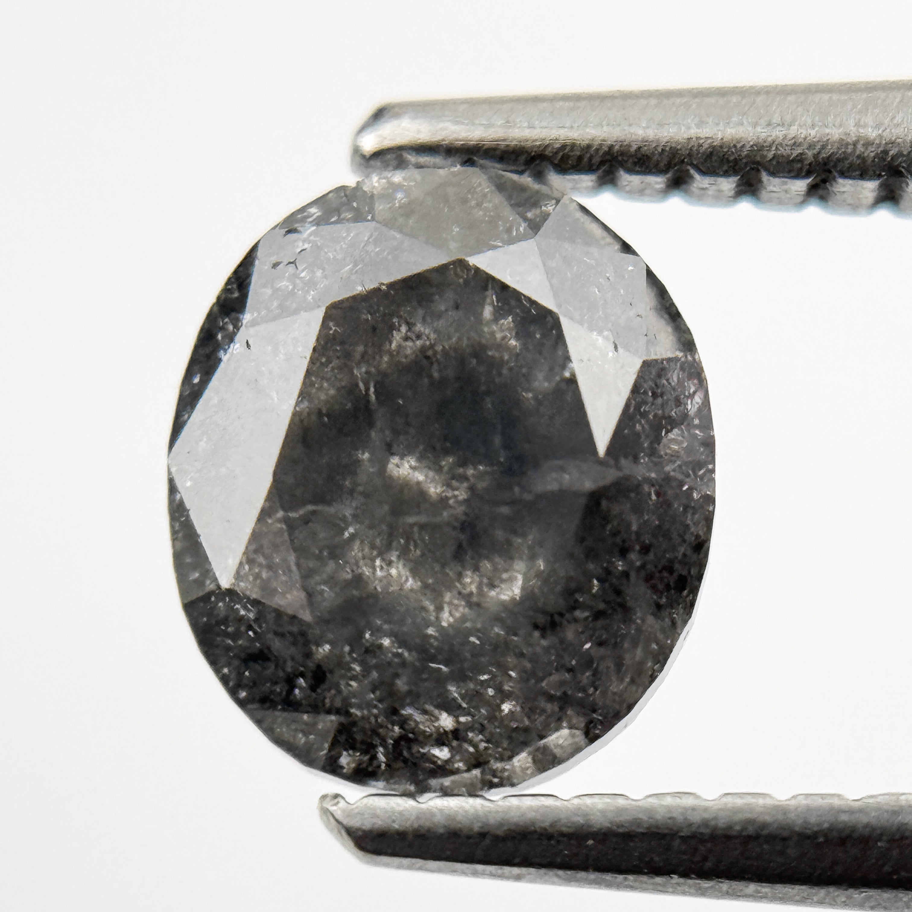 1.43 Ct Oval Rose Cut Grey Natural Vintage Diamond