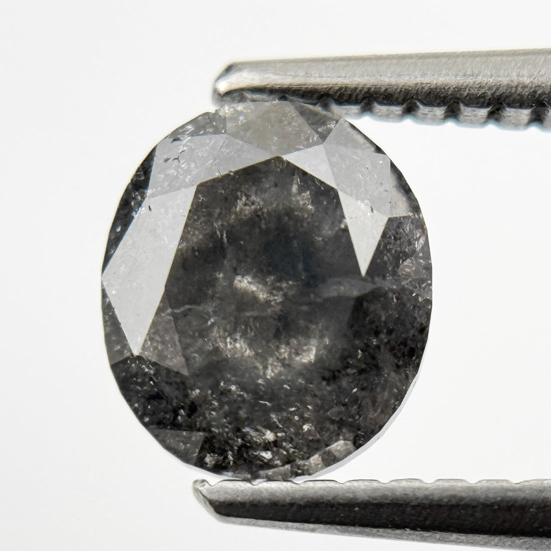 1.43 Ct Oval Rose Cut Grey Natural Vintage Diamond