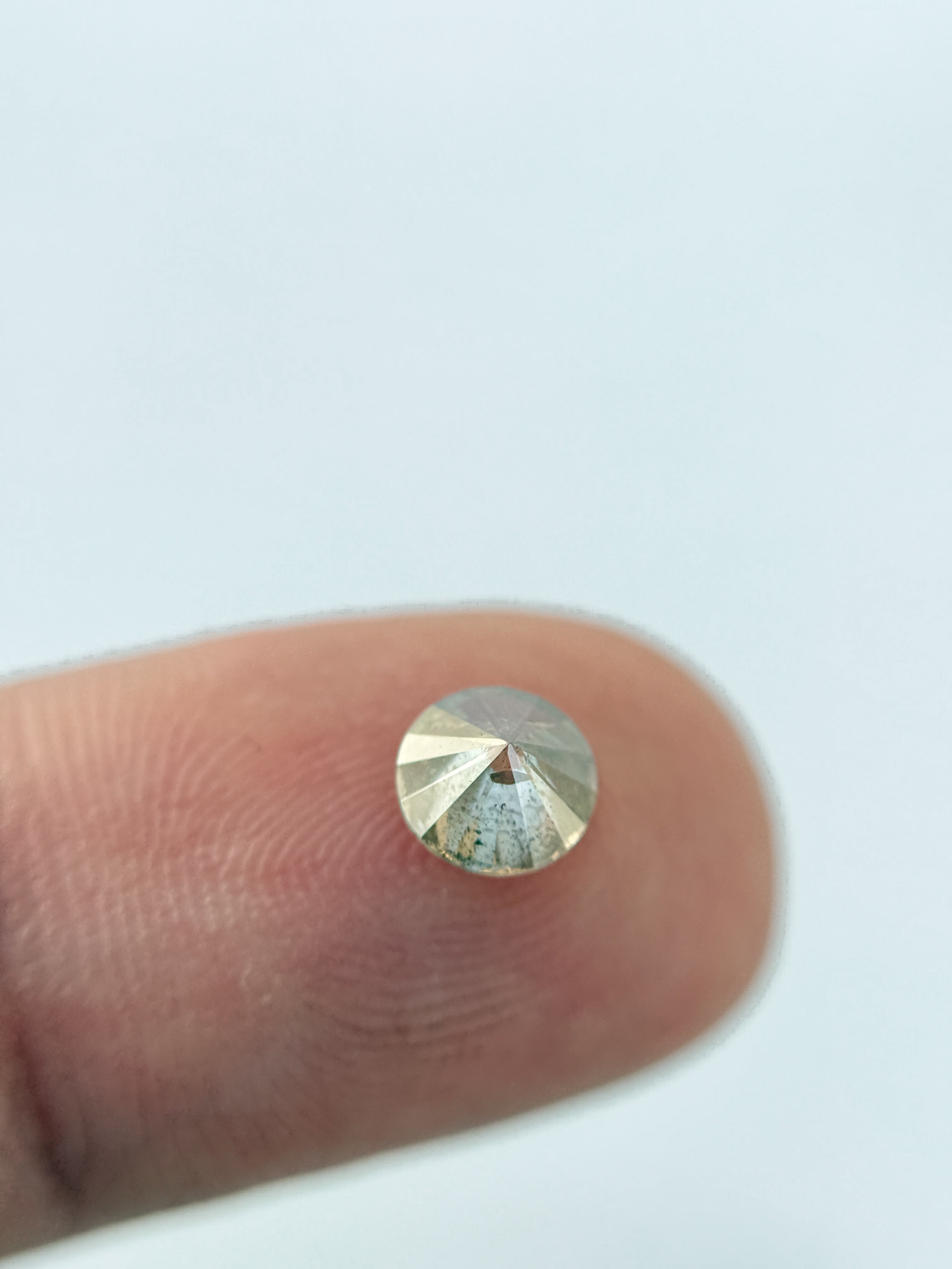 0.96 Ct Round Brilliant Cut Yellow Natural Salt and Pepper Diamond