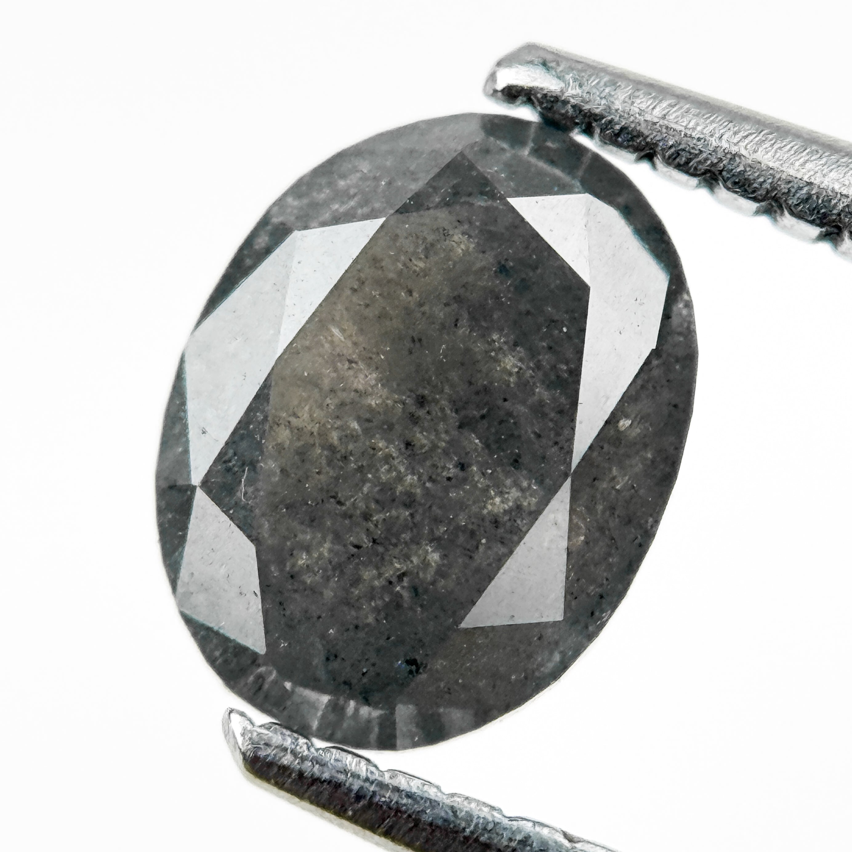 1.28 Ct Oval Rose Cut Grey Natural Fancy Diamond