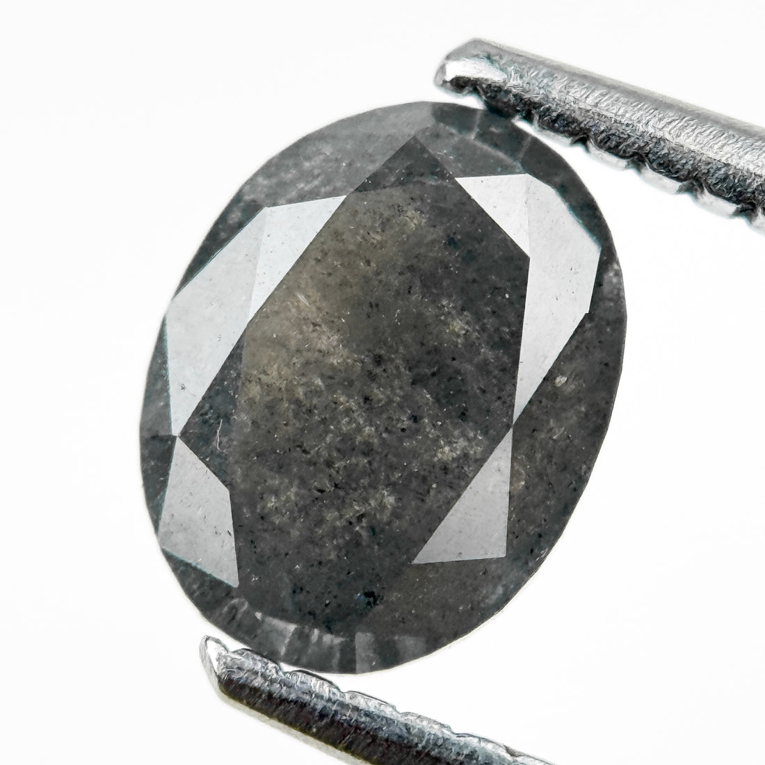 1.28 Ct Oval Rose Cut Grey Natural Fancy Diamond