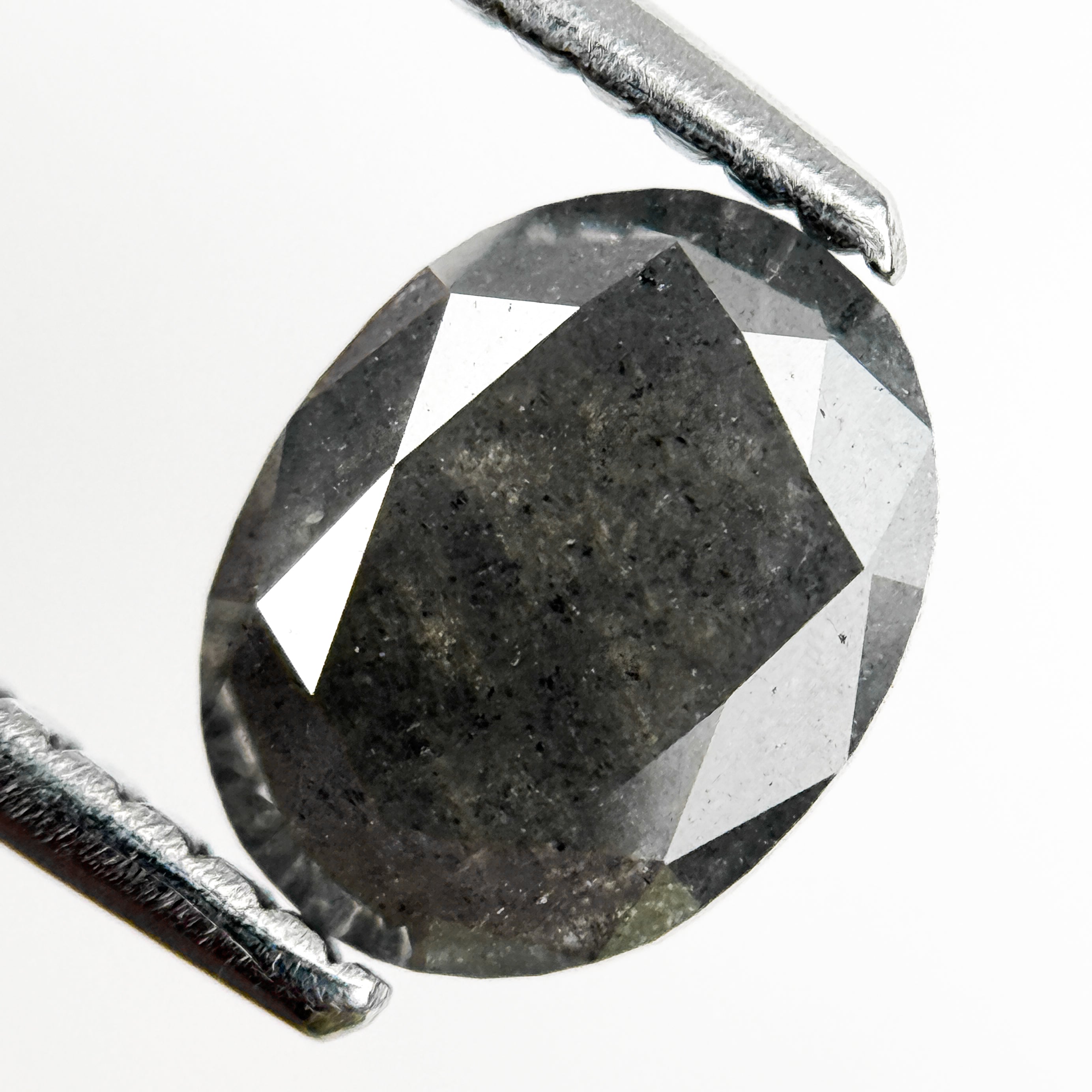 1.28 Ct Oval Rose Cut Grey Natural Fancy Diamond