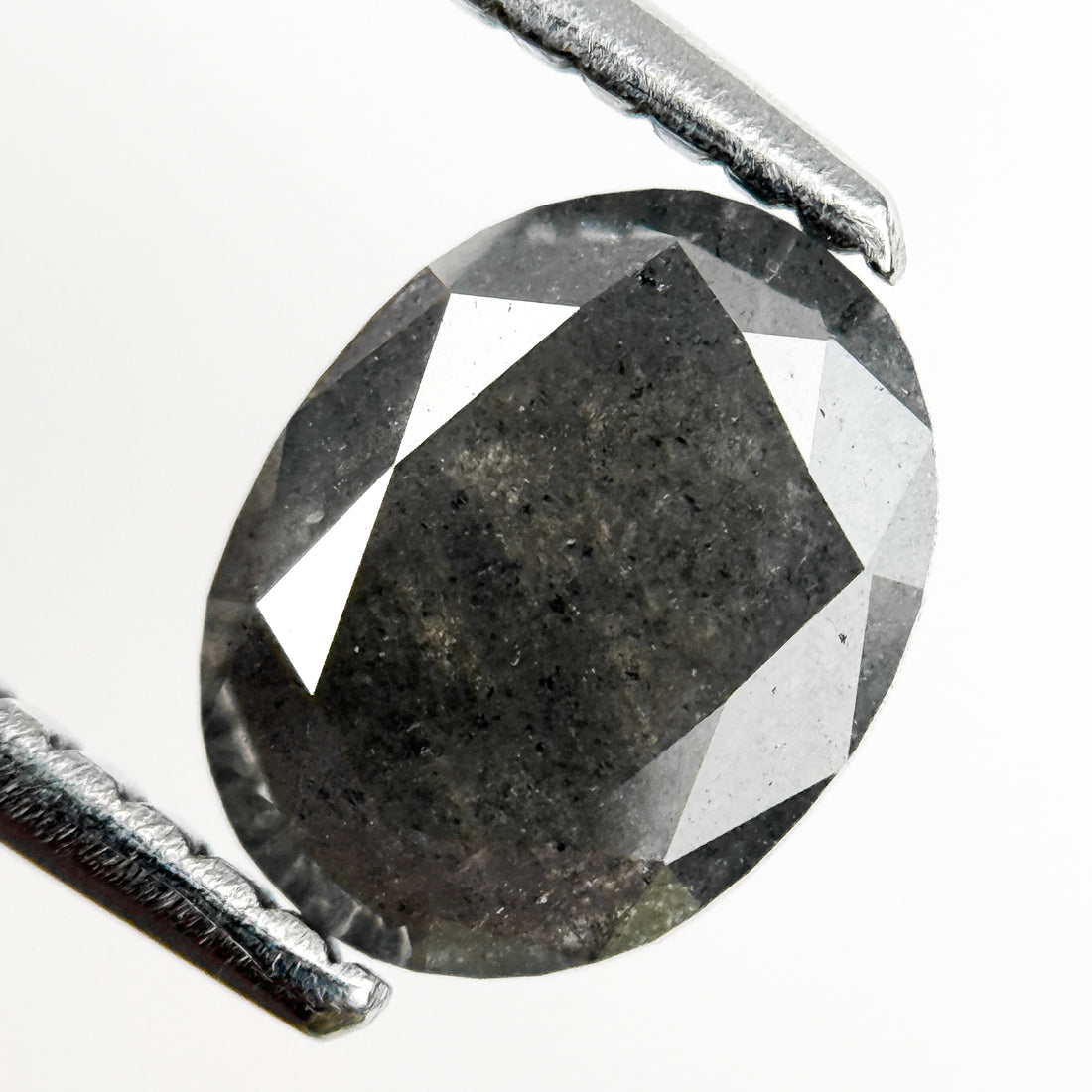 1.28 Ct Oval Rose Cut Grey Natural Fancy Diamond