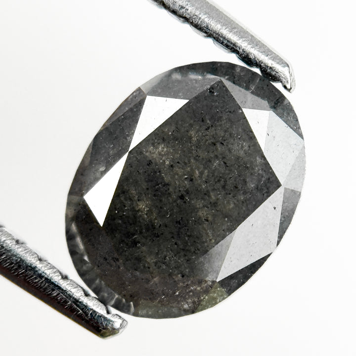 1.28 Ct Oval Rose Cut Grey Natural Fancy Diamond
