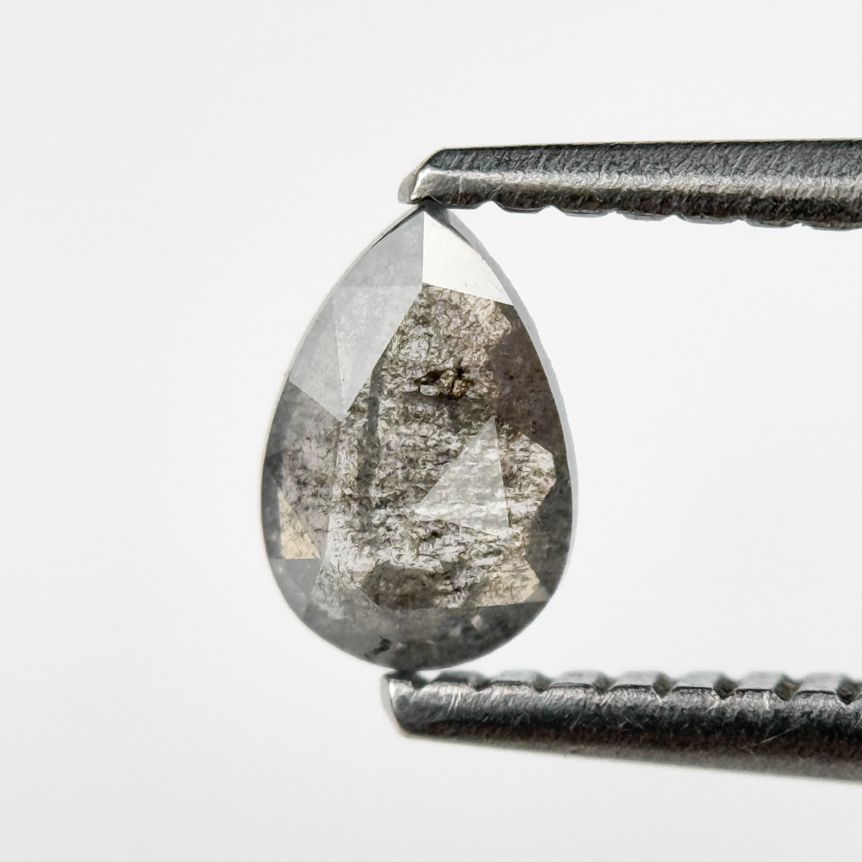 0.40 Ct Pear Rose Cut Grey Natural Minimalist Diamond