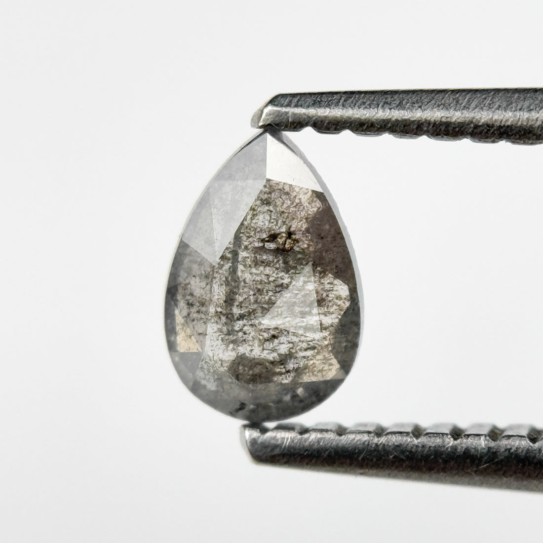 0.40 Ct Pear Rose Cut Grey Natural Minimalist Diamond