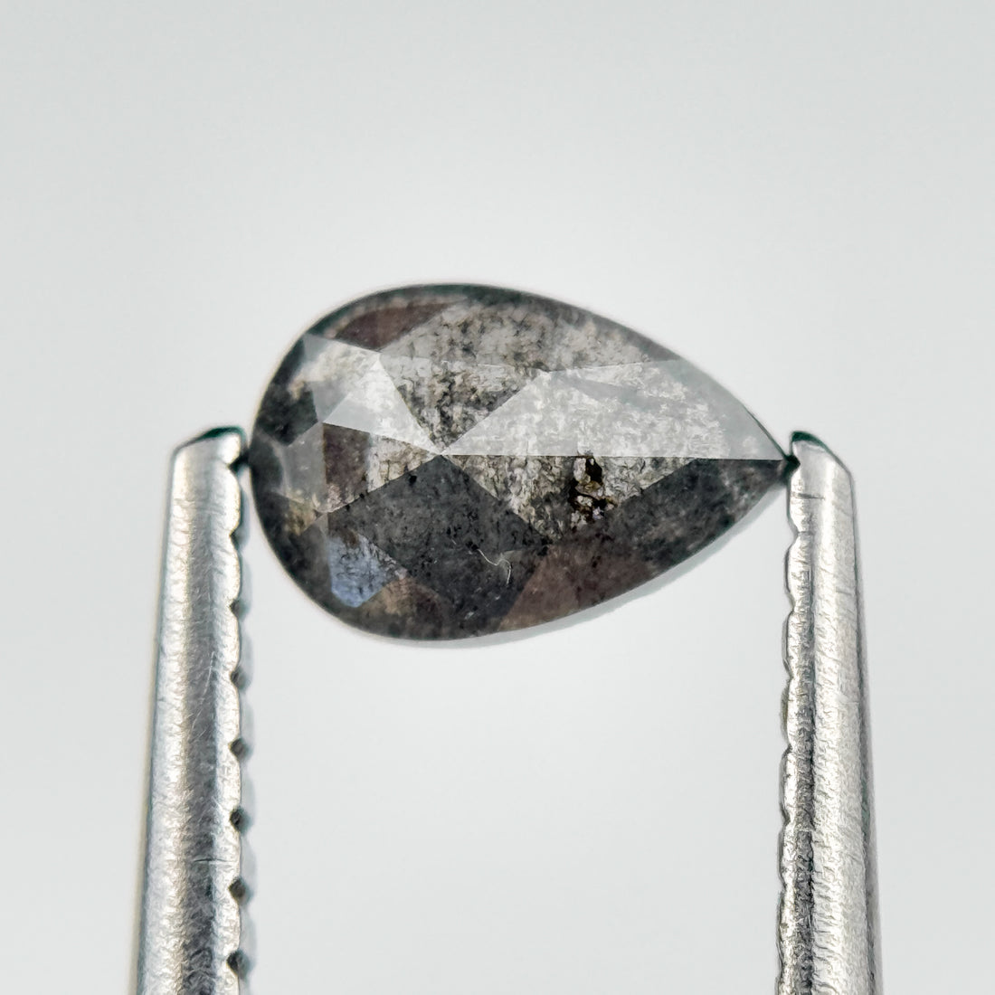 0.40 Ct Pear Rose Cut Grey Natural Minimalist Diamond