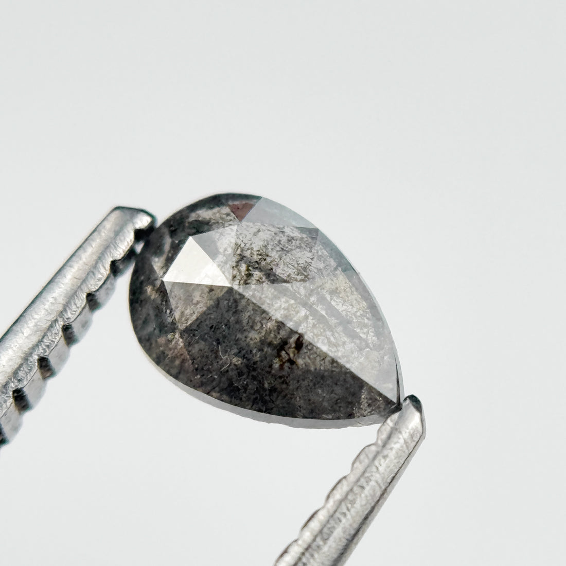 0.40 Ct Pear Rose Cut Grey Natural Minimalist Diamond