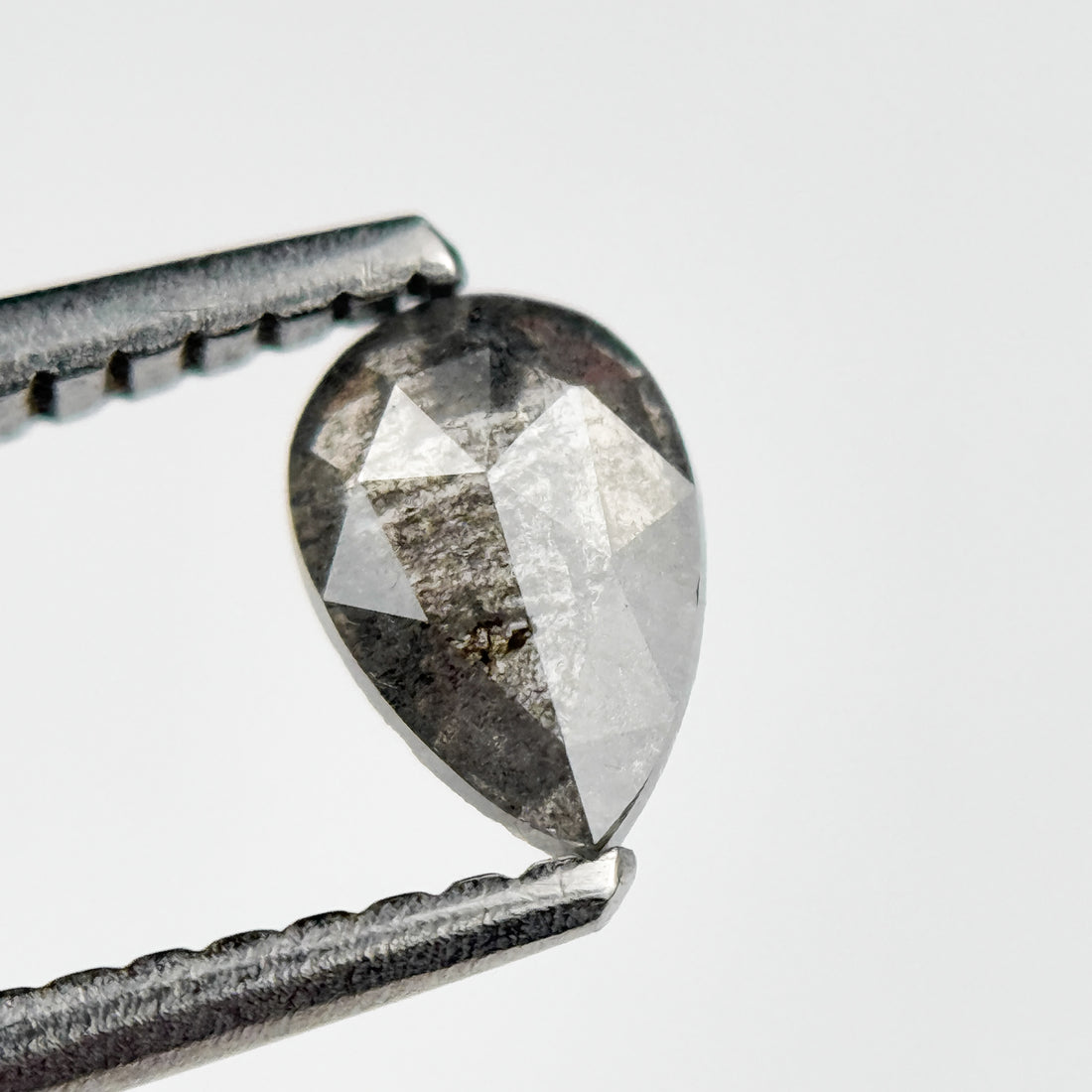 0.40 Ct Pear Rose Cut Grey Natural Minimalist Diamond