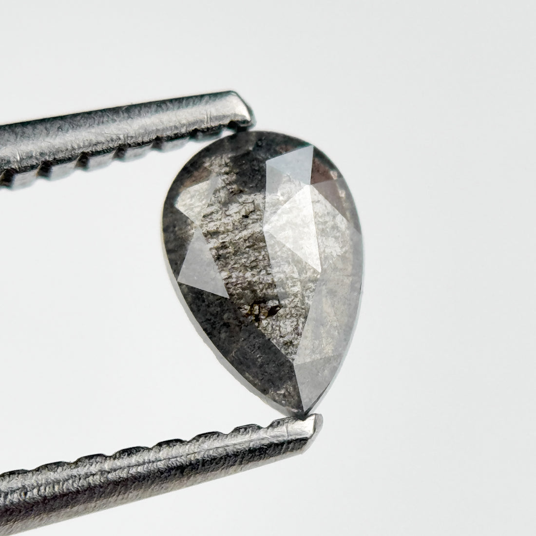 0.40 Ct Pear Rose Cut Grey Natural Minimalist Diamond