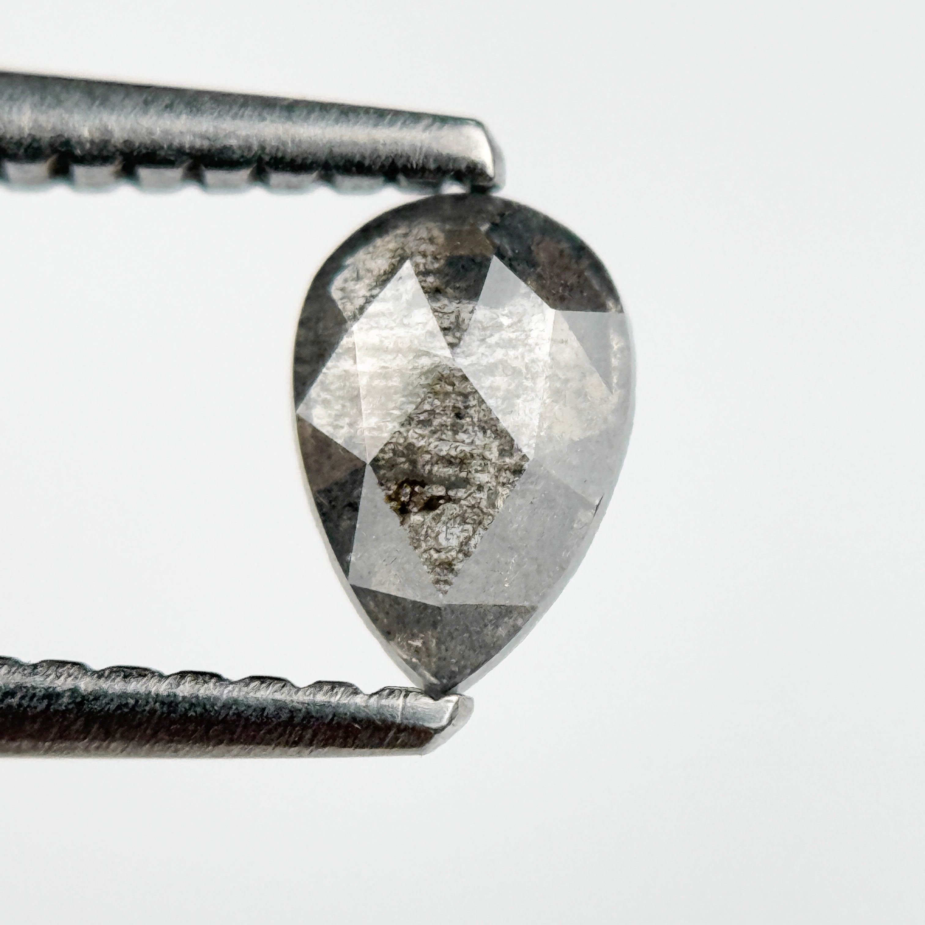 0.40 Ct Pear Rose Cut Grey Natural Minimalist Diamond
