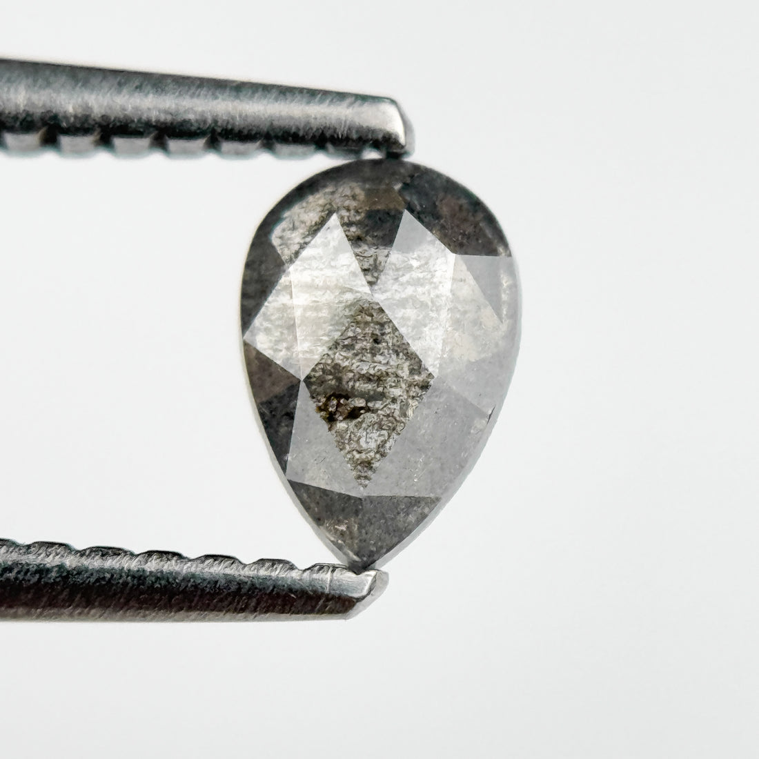 0.40 Ct Pear Rose Cut Grey Natural Minimalist Diamond