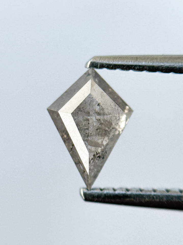 0.60 Ct Kite Rose Cut Grey Natural Salt and Pepper Diamond