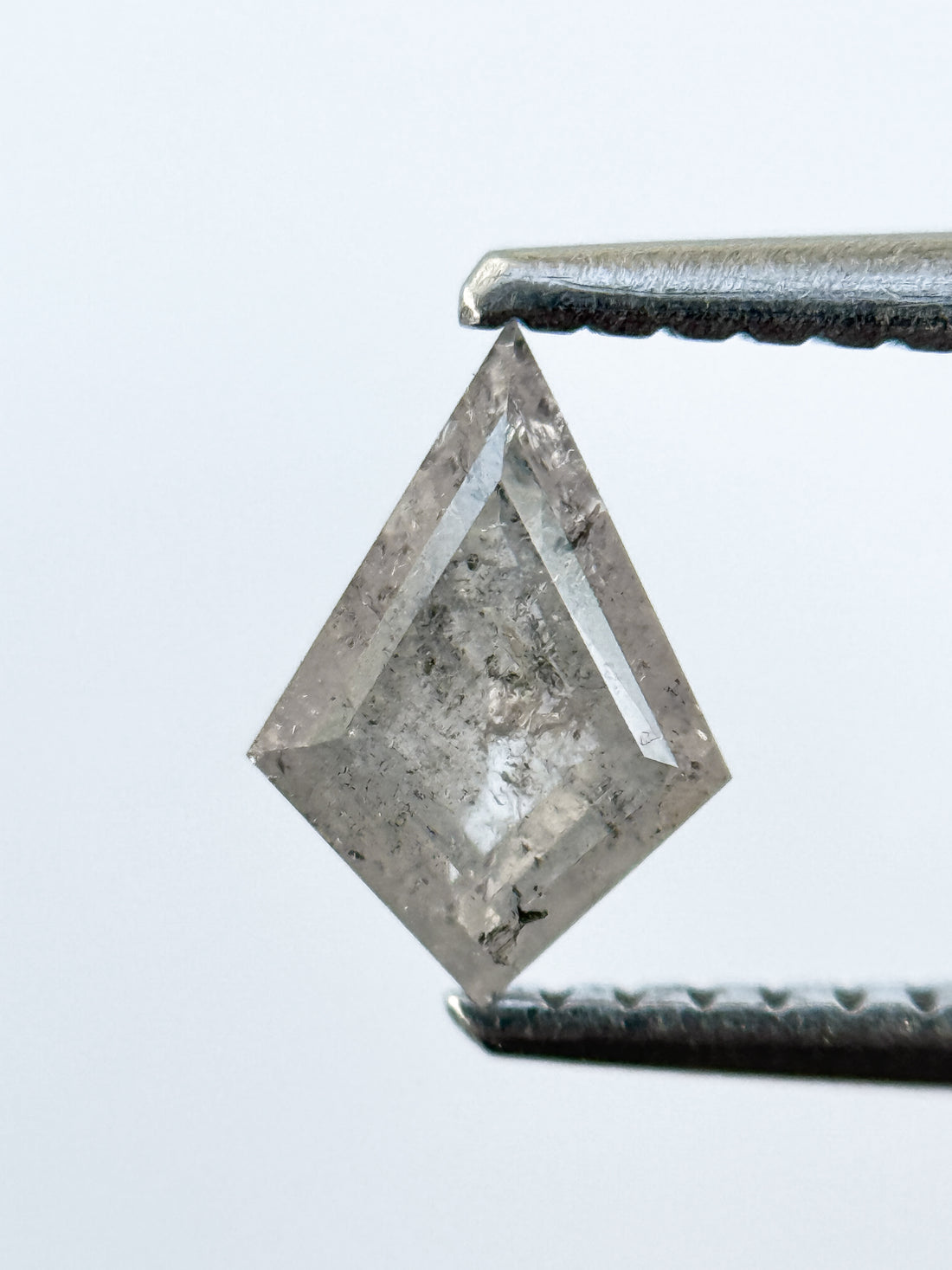 0.60 Ct Kite Rose Cut Grey Natural Salt and Pepper Diamond