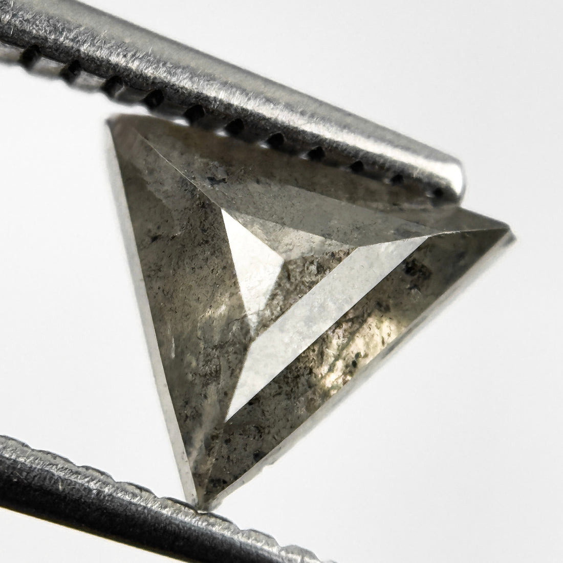 1.23 Ct Triangle Rose Cut Grey Natural Salt and Pepper Diamond