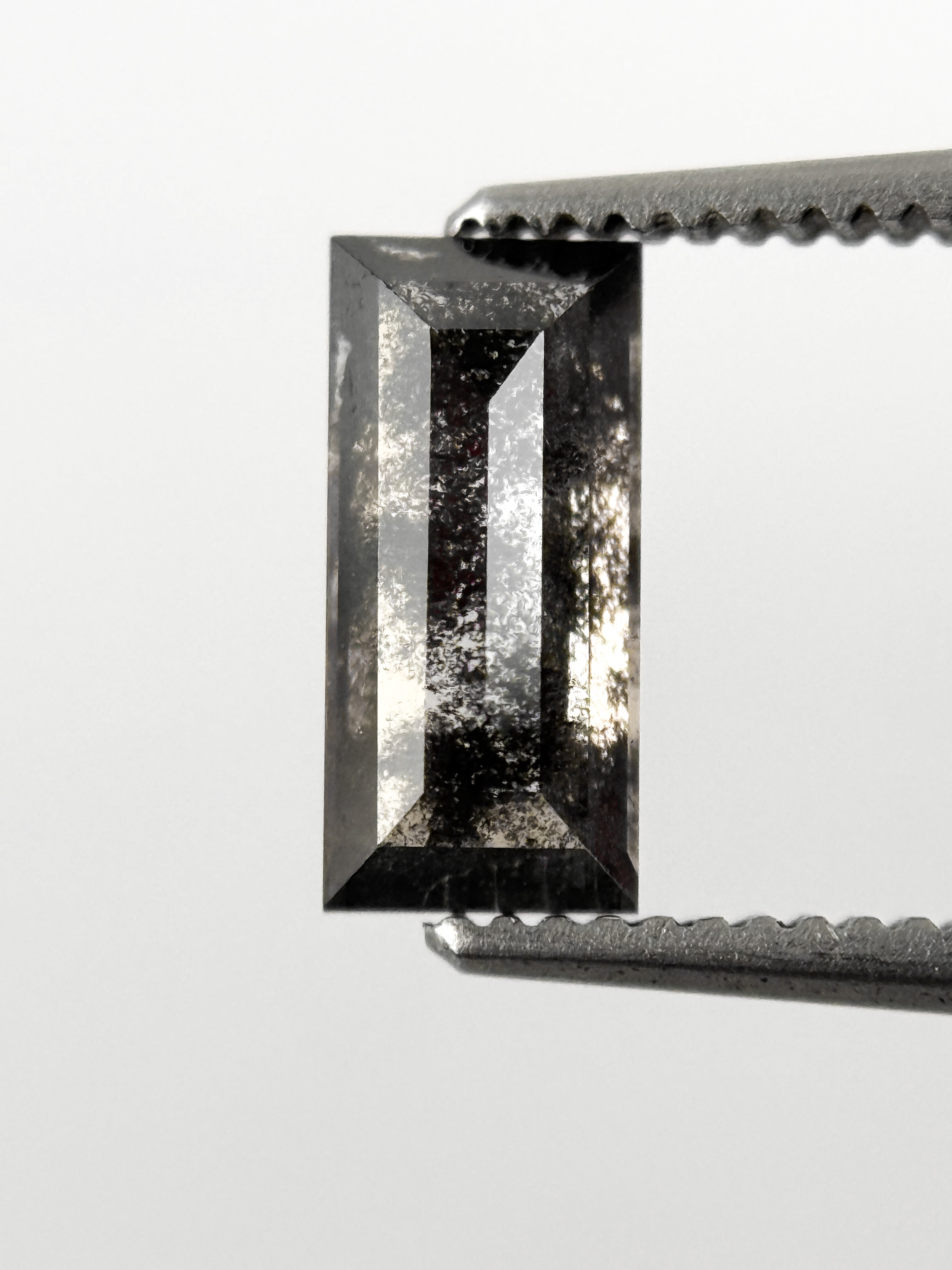 0.90 Ct Baguette Rose Cut Grey Natural Galaxy Diamond