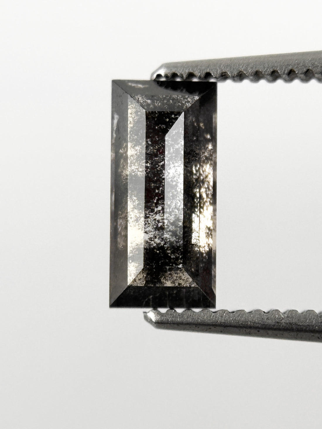0.90 Ct Baguette Rose Cut Grey Natural Galaxy Diamond
