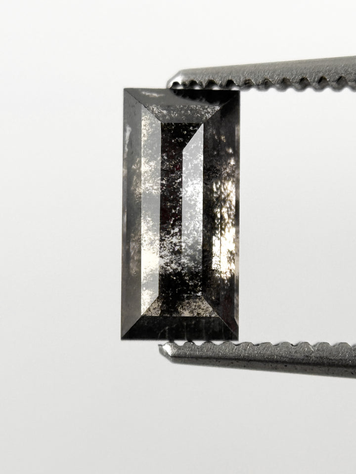 0.90 Ct Baguette Rose Cut Grey Natural Galaxy Diamond