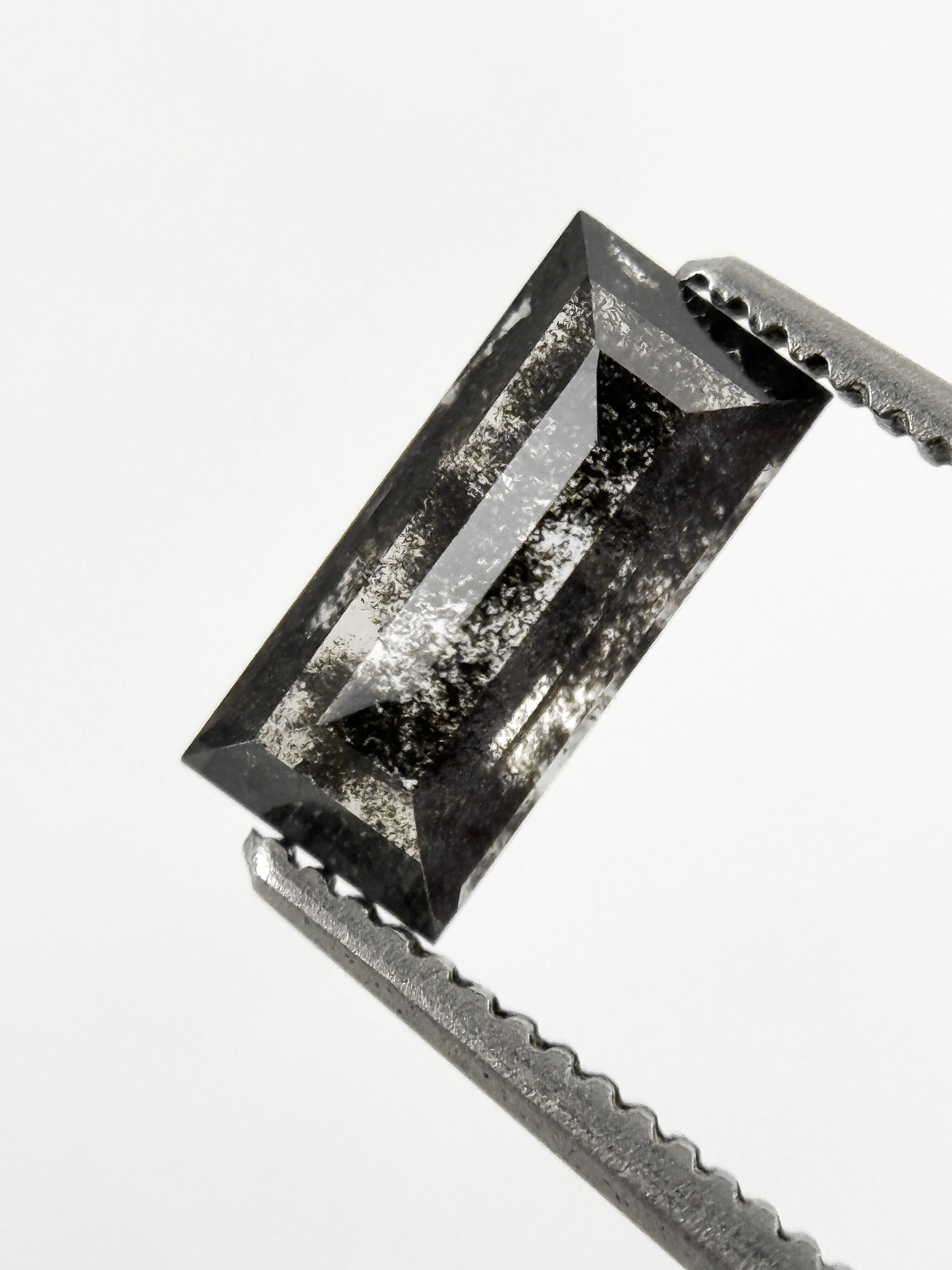 0.90 Ct Baguette Rose Cut Grey Natural Galaxy Diamond