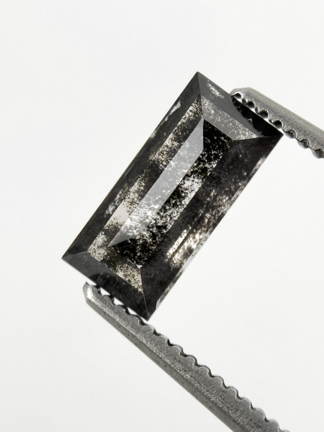 0.90 Ct Baguette Rose Cut Grey Natural Galaxy Diamond