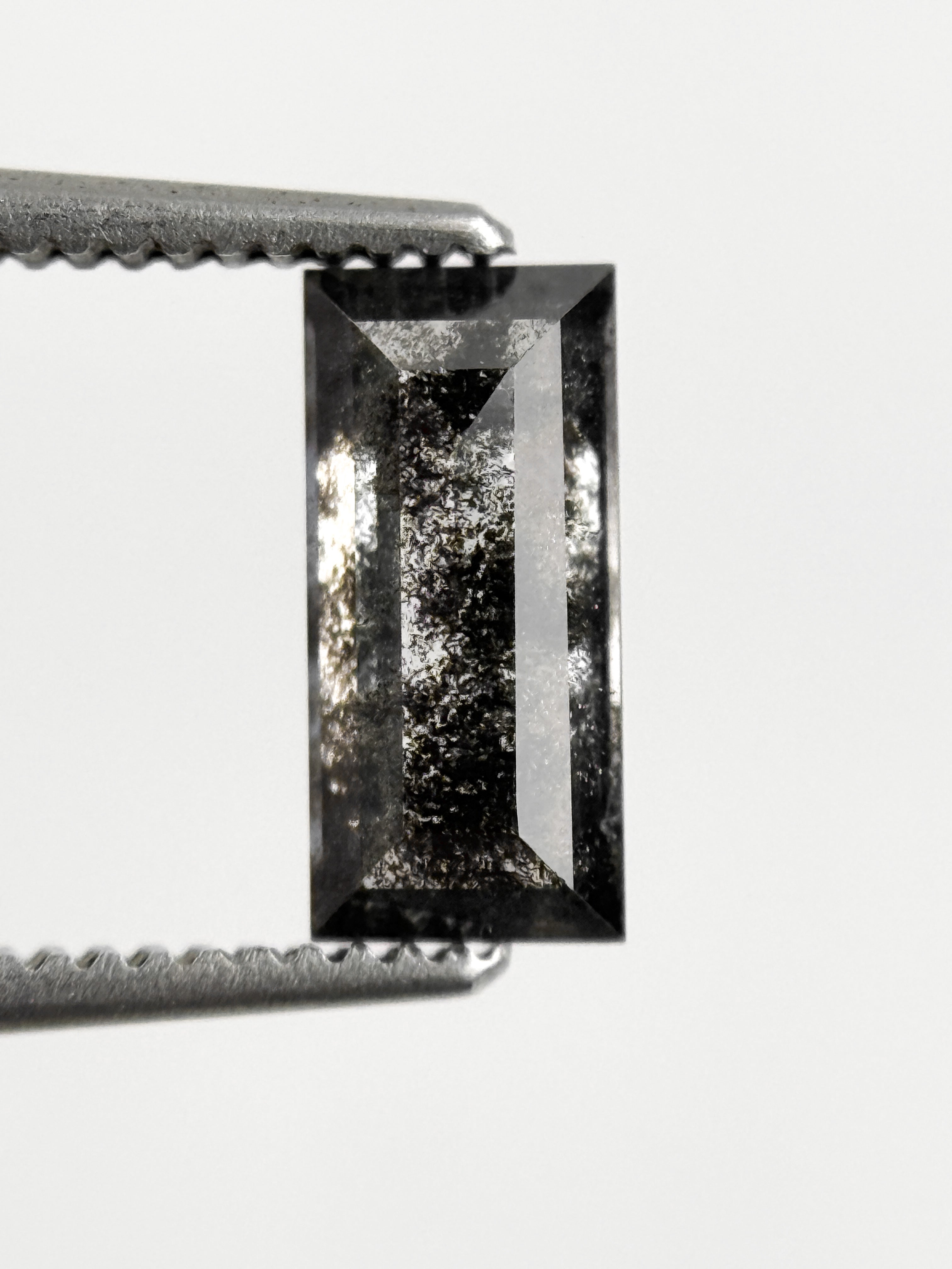 0.90 Ct Baguette Rose Cut Grey Natural Galaxy Diamond