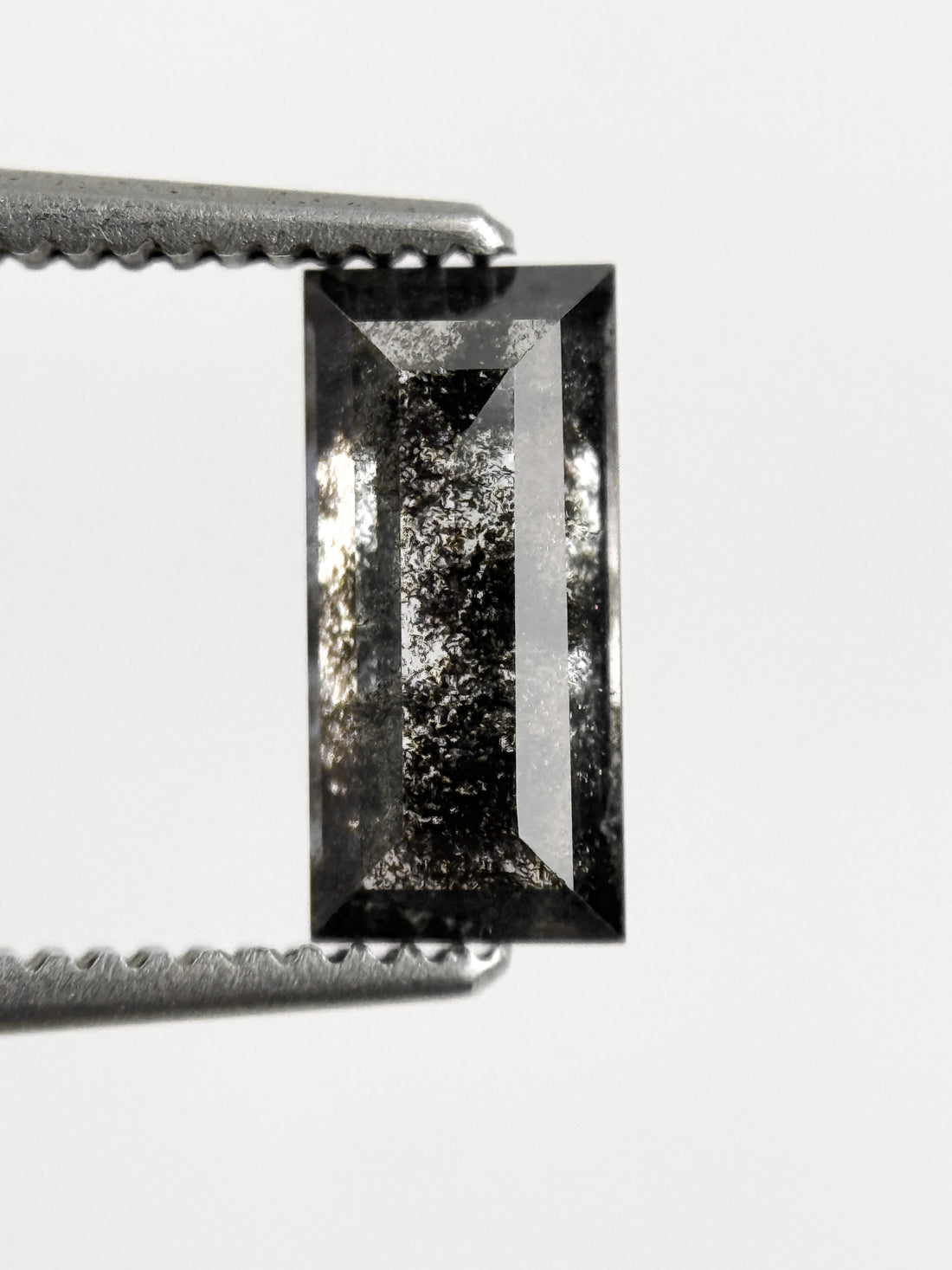 0.90 Ct Baguette Rose Cut Grey Natural Galaxy Diamond