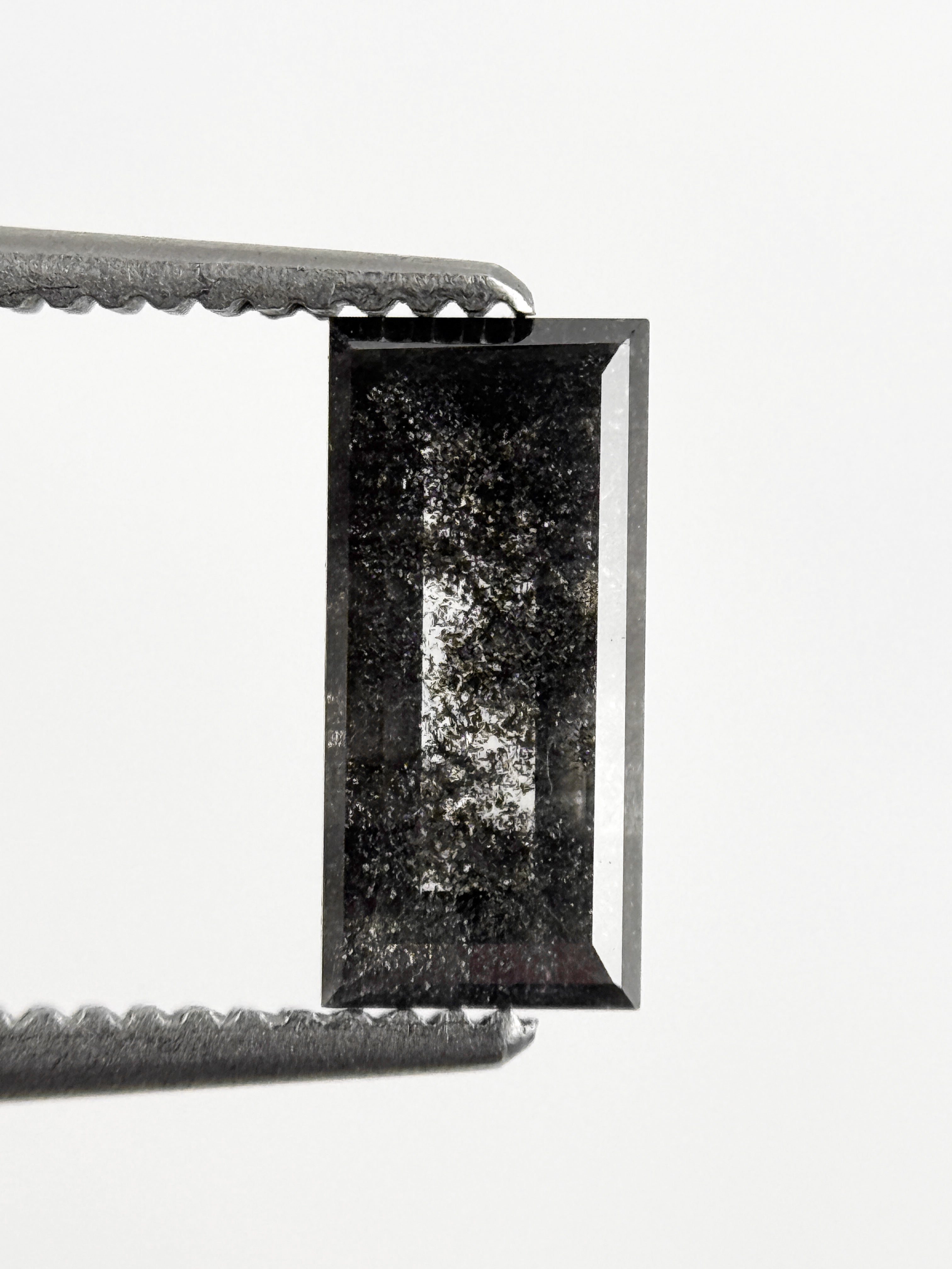 0.90 Ct Baguette Rose Cut Grey Natural Galaxy Diamond