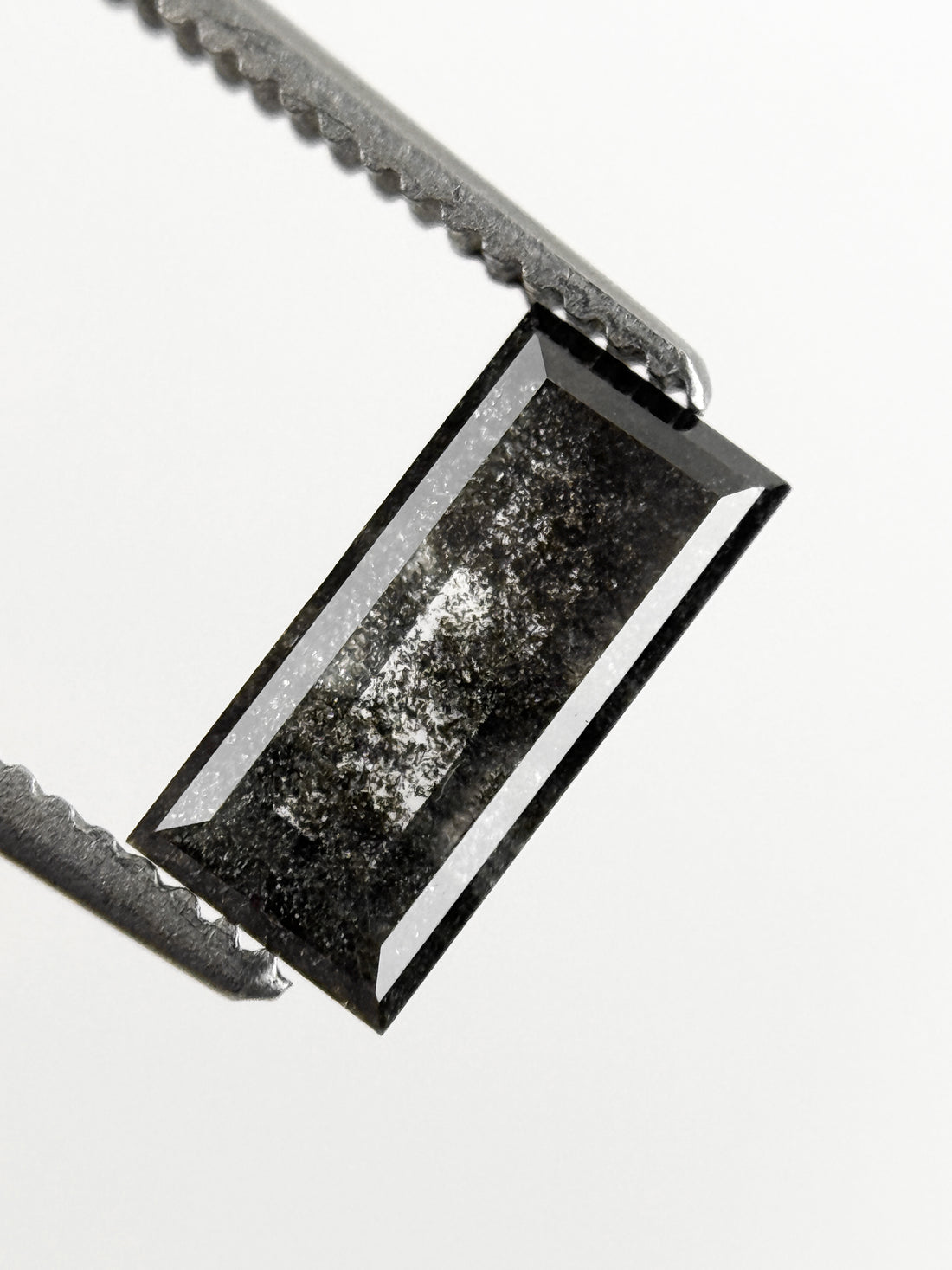 0.90 Ct Baguette Rose Cut Grey Natural Galaxy Diamond