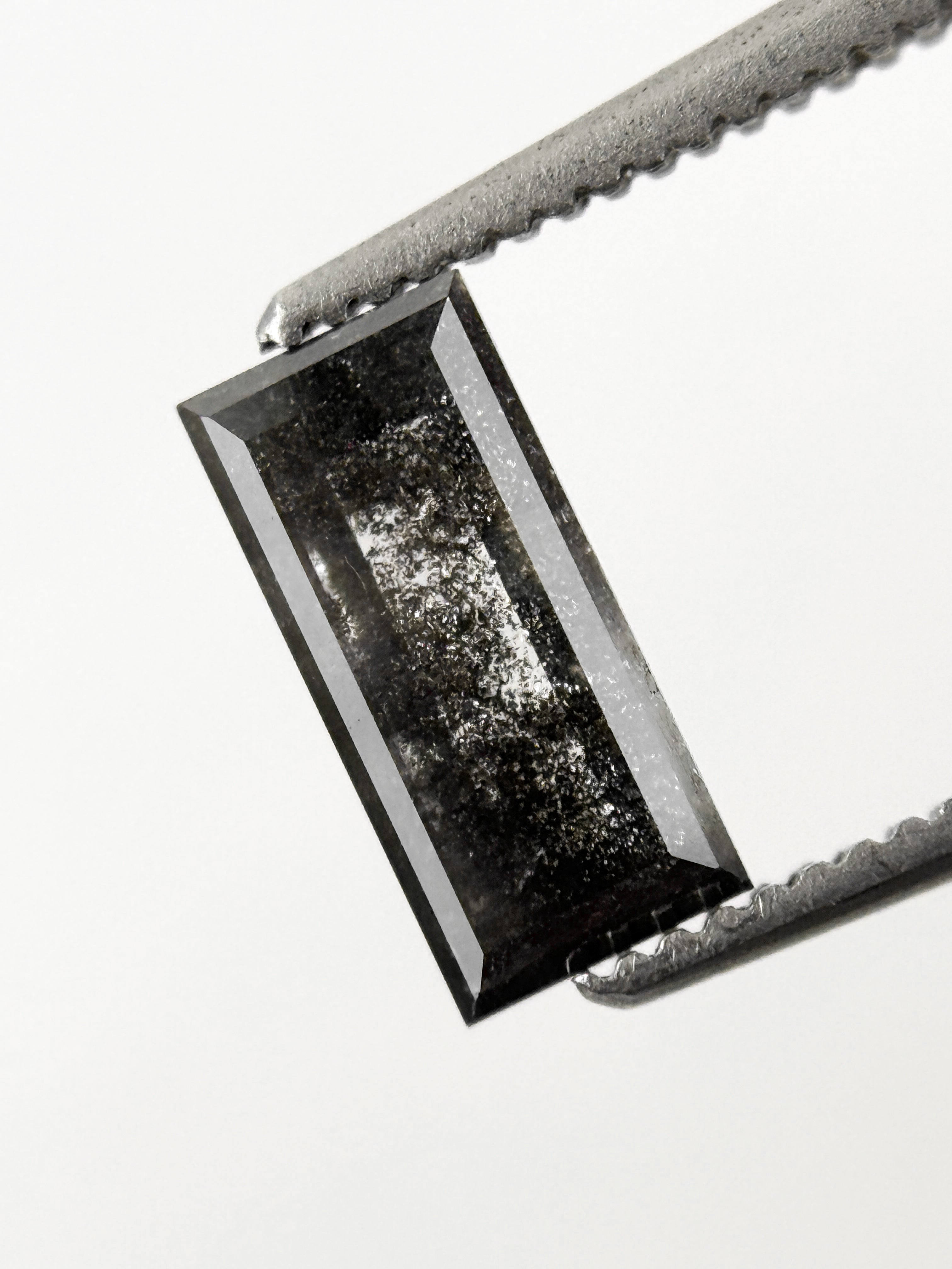 0.90 Ct Baguette Rose Cut Grey Natural Galaxy Diamond