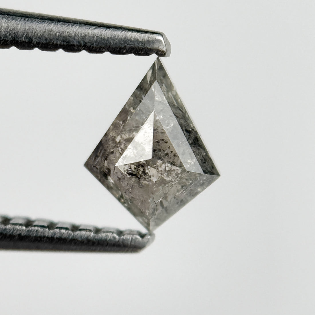 0.38 Ct Kite Rose Cut Grey Natural Salt and Pepper Diamond