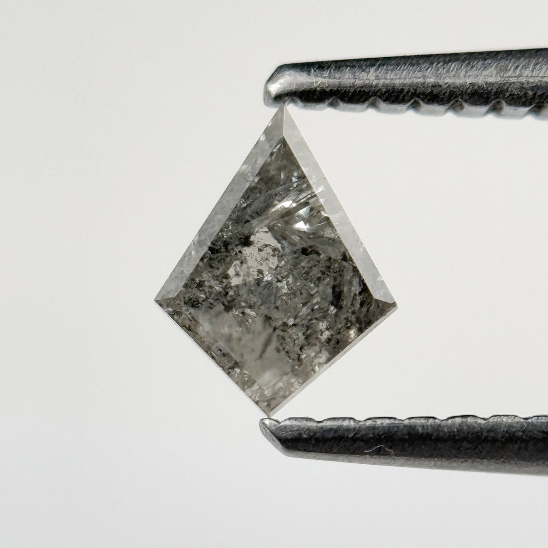 0.38 Ct Kite Rose Cut Grey Natural Salt and Pepper Diamond