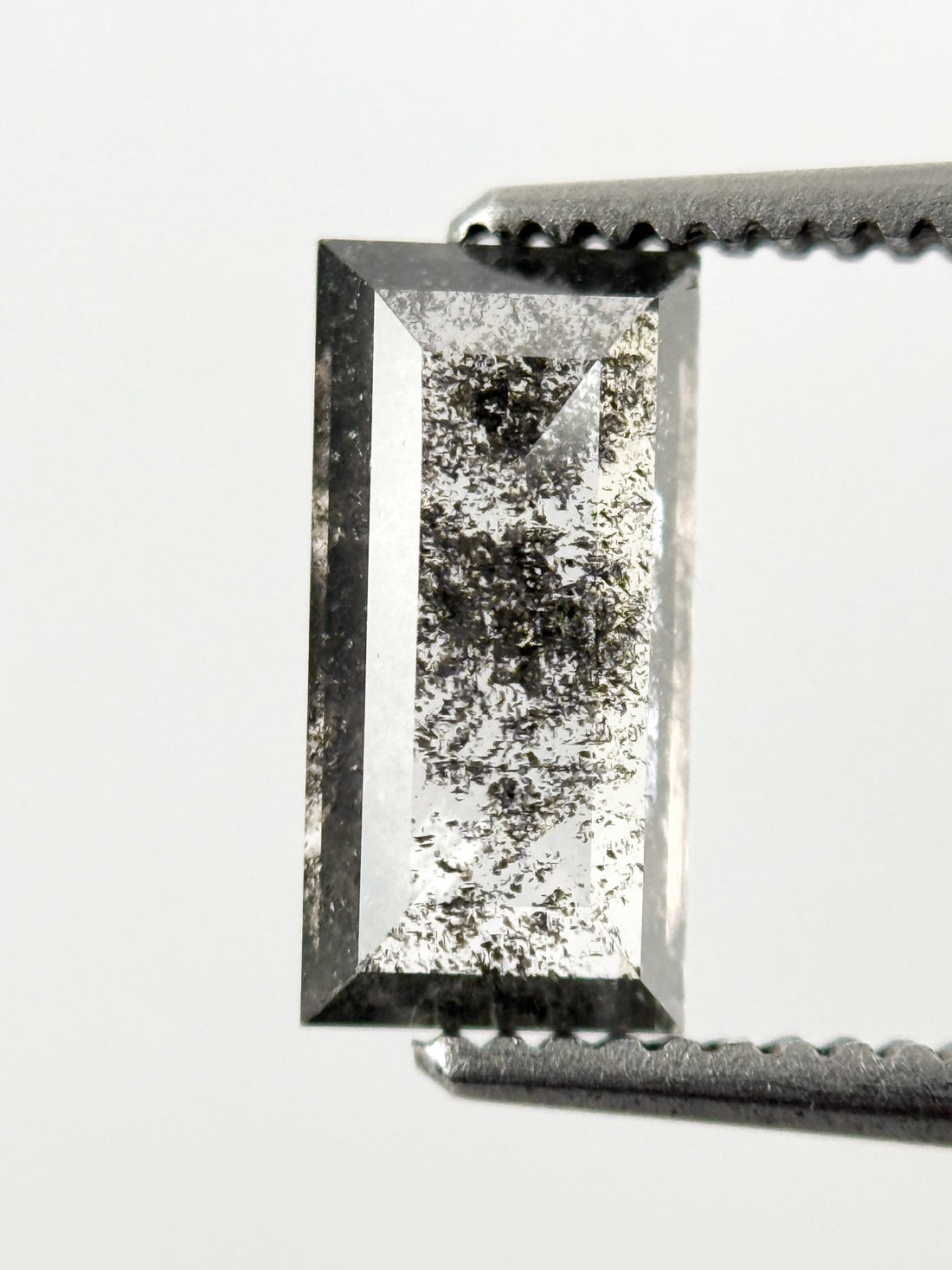 0.98 Ct Baguette Rose Cut Grey Natural Galaxy Diamond