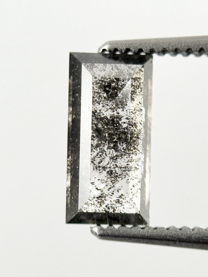 0.98 Ct Baguette Rose Cut Grey Natural Galaxy Diamond