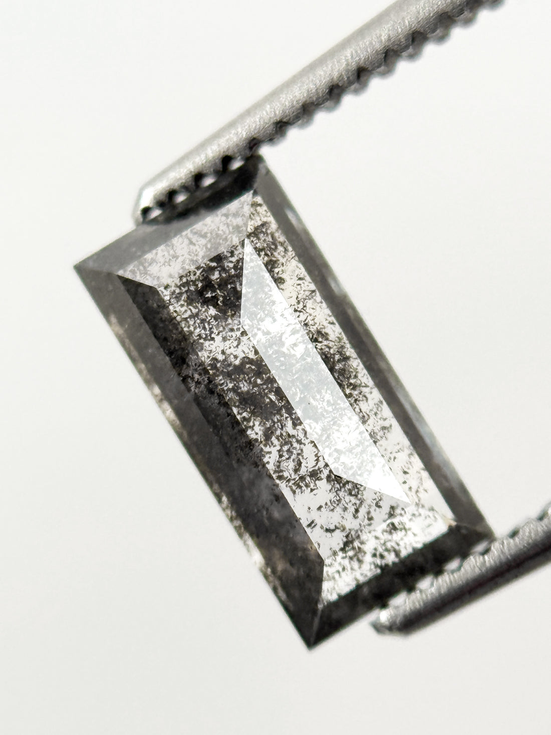 0.98 Ct Baguette Rose Cut Grey Natural Galaxy Diamond