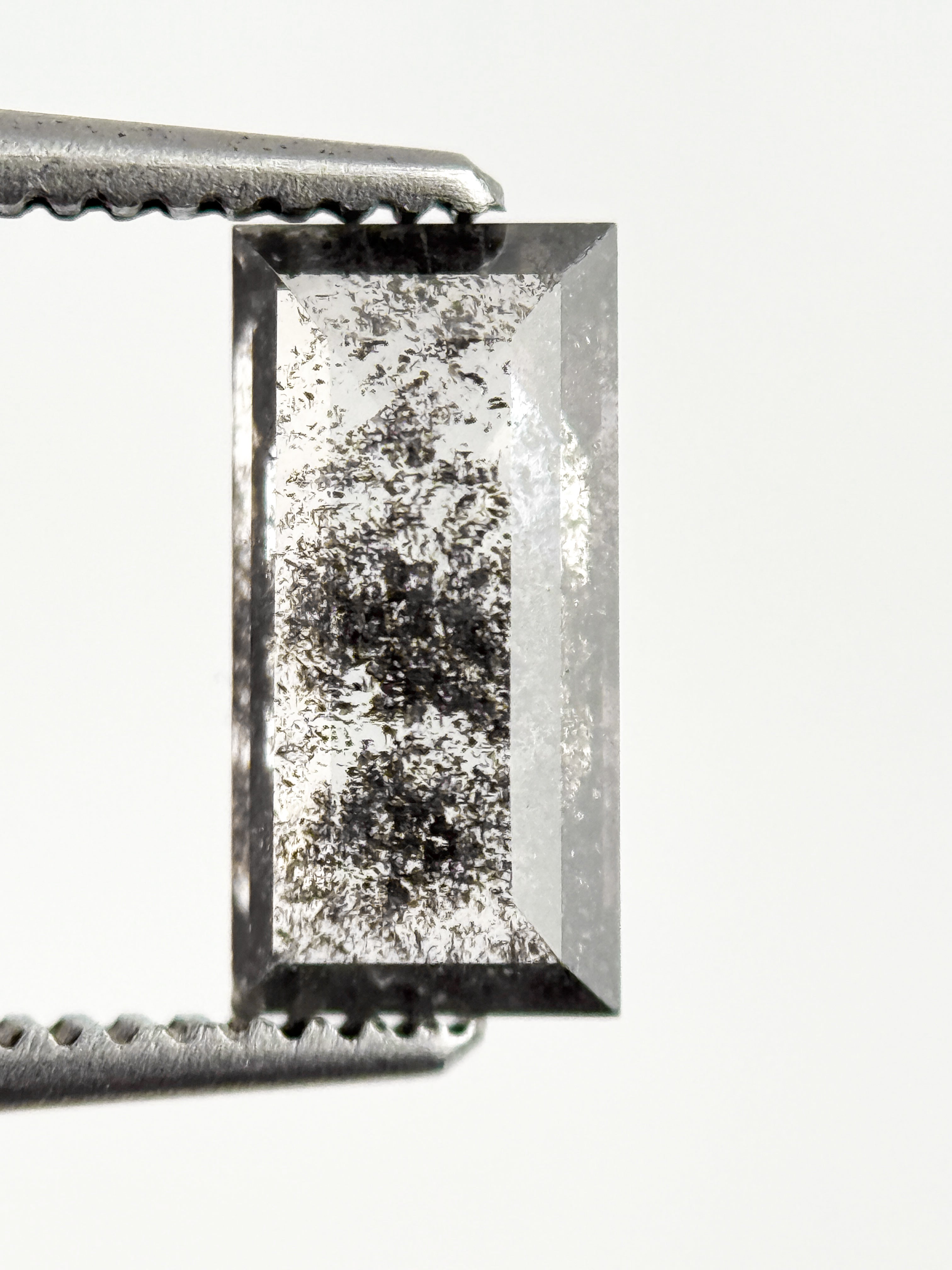 0.98 Ct Baguette Rose Cut Grey Natural Galaxy Diamond