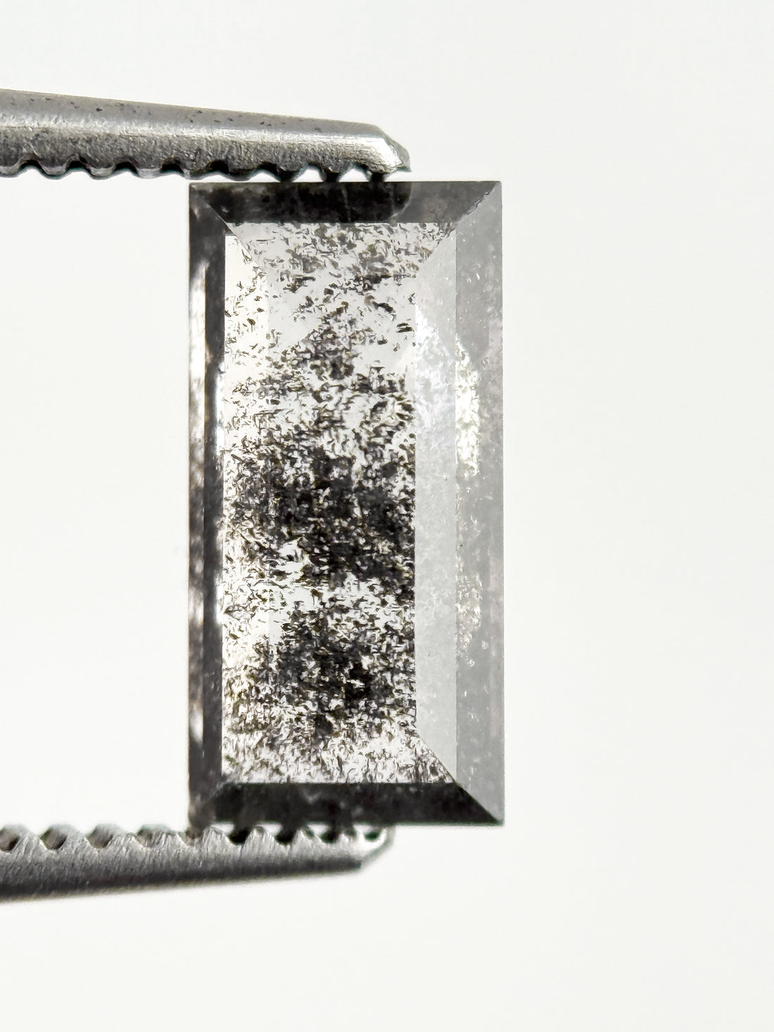 0.98 Ct Baguette Rose Cut Grey Natural Galaxy Diamond