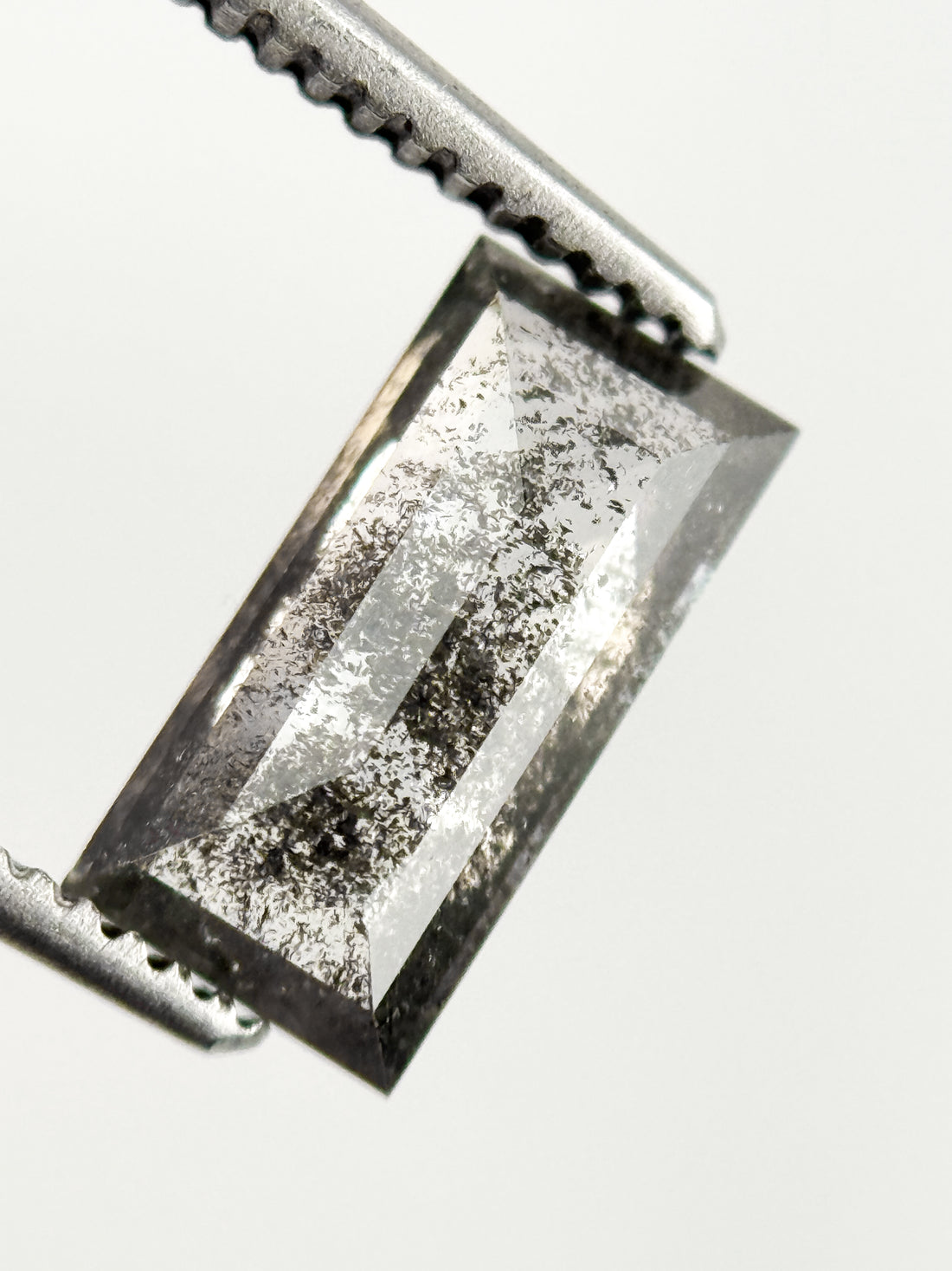 0.98 Ct Baguette Rose Cut Grey Natural Galaxy Diamond