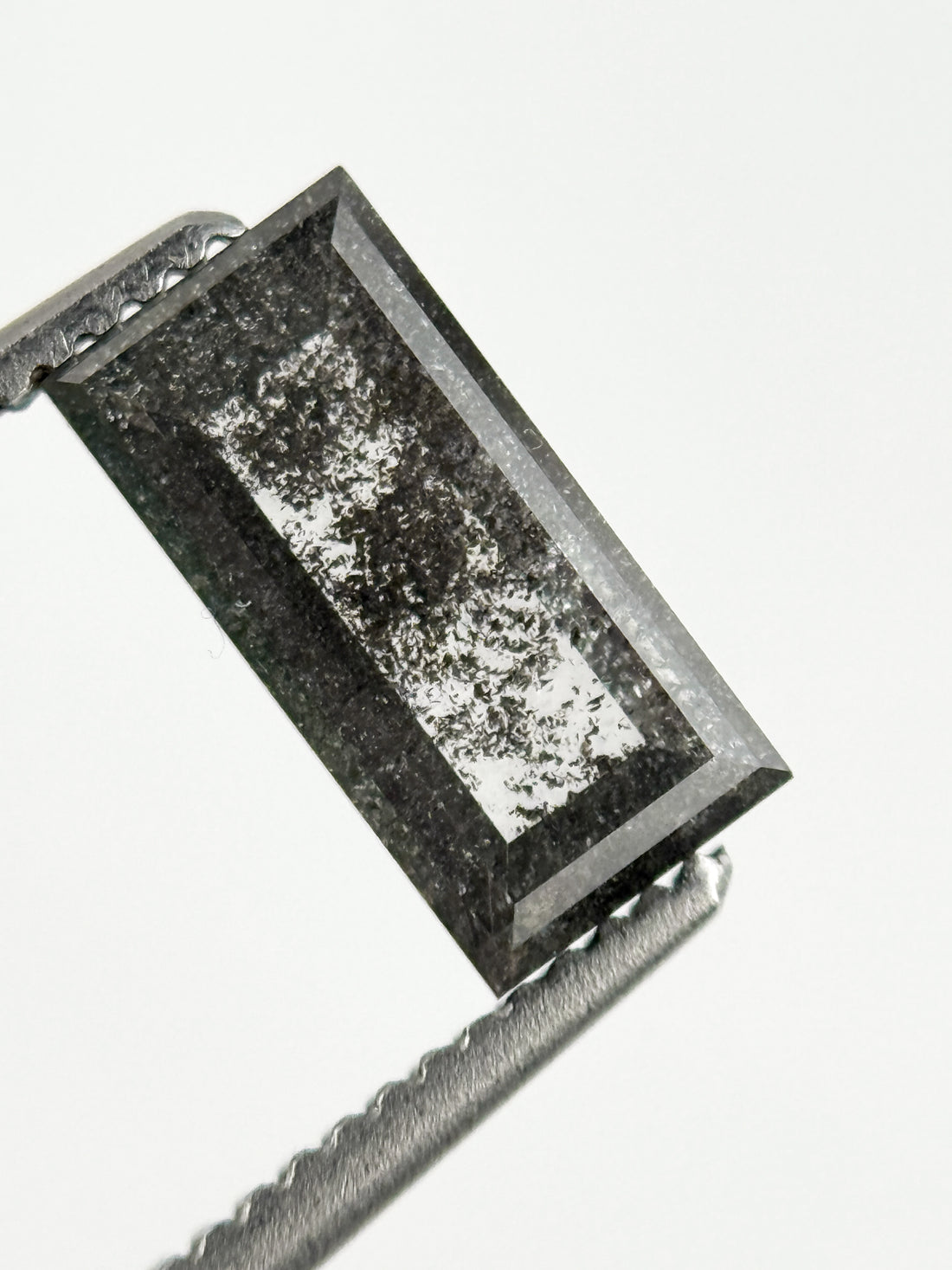0.98 Ct Baguette Rose Cut Grey Natural Galaxy Diamond