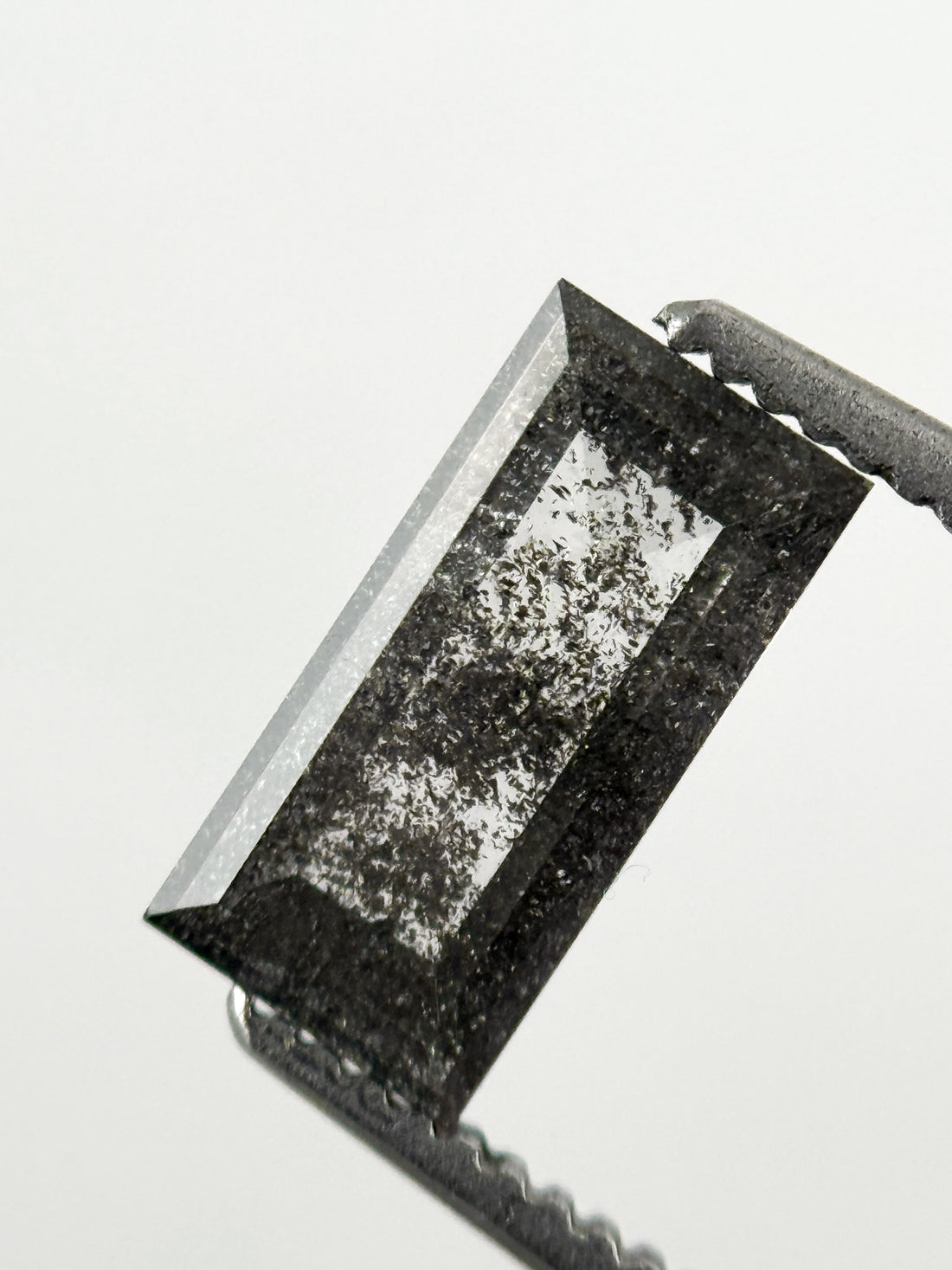 0.98 Ct Baguette Rose Cut Grey Natural Galaxy Diamond
