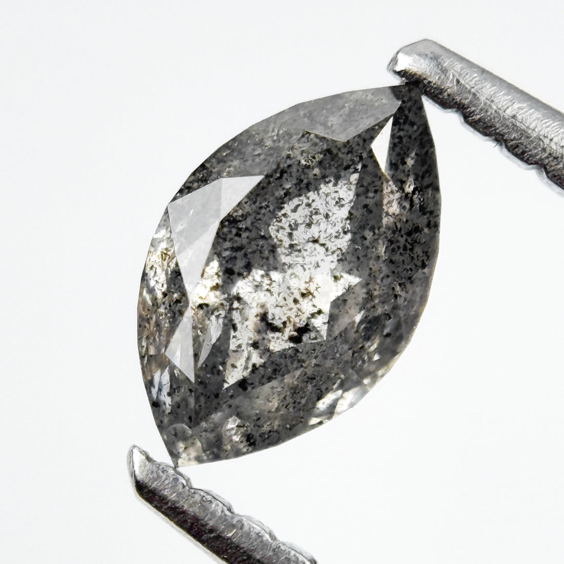 0.73 Ct Marquise Rose Cut Grey Natural Galaxy Diamond