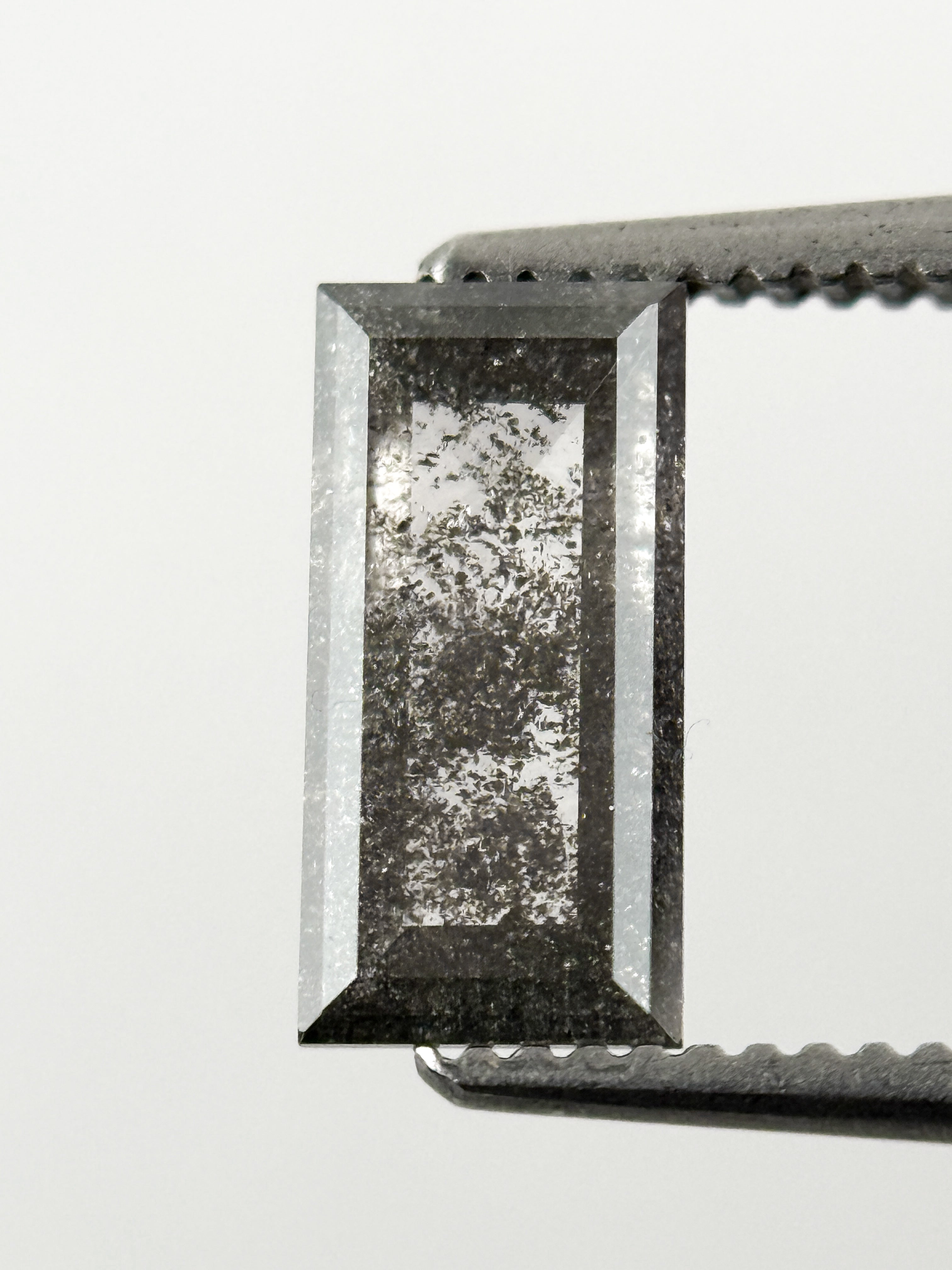 0.98 Ct Baguette Rose Cut Grey Natural Galaxy Diamond