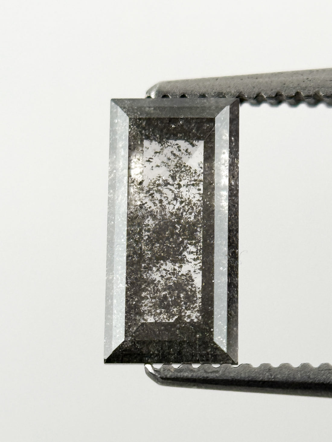 0.98 Ct Baguette Rose Cut Grey Natural Galaxy Diamond