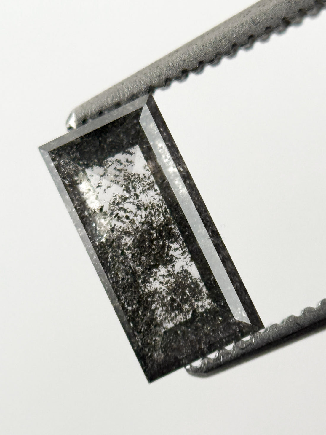 0.98 Ct Baguette Rose Cut Grey Natural Galaxy Diamond