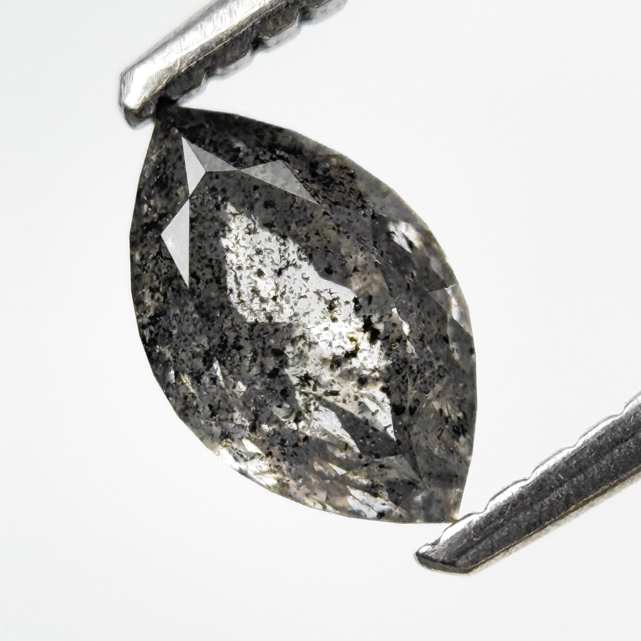 0.73 Ct Marquise Rose Cut Grey Natural Galaxy Diamond