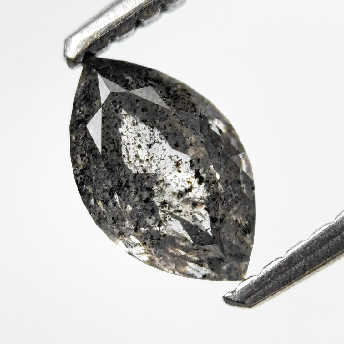 0.73 Ct Marquise Rose Cut Grey Natural Galaxy Diamond