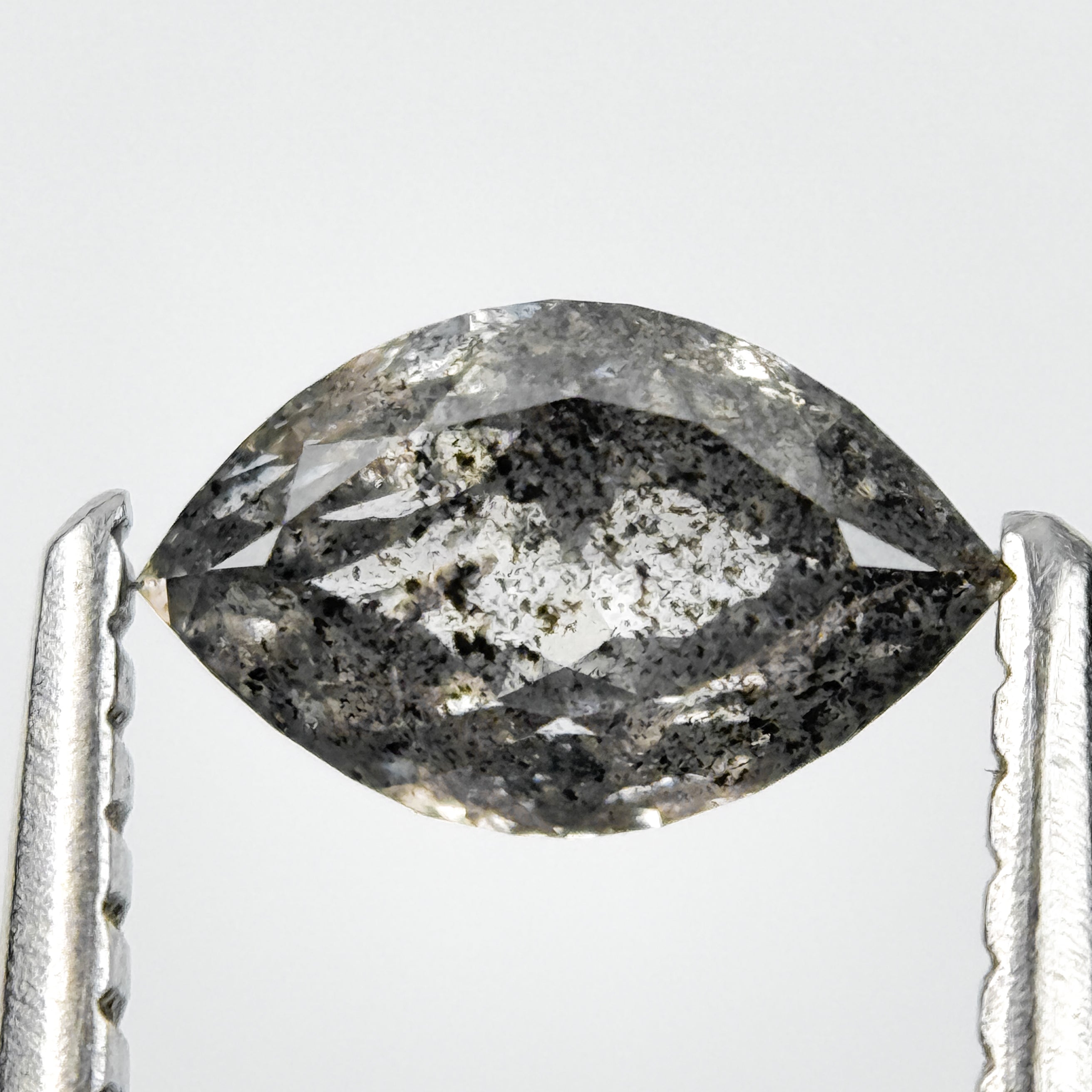 0.73 Ct Marquise Rose Cut Grey Natural Galaxy Diamond