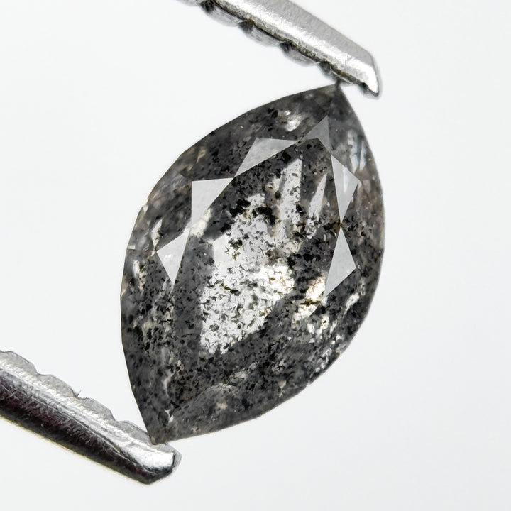 0.73 Ct Marquise Rose Cut Grey Natural Galaxy Diamond