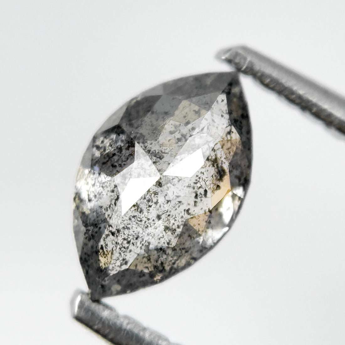 0.73 Ct Marquise Rose Cut Grey Natural Galaxy Diamond