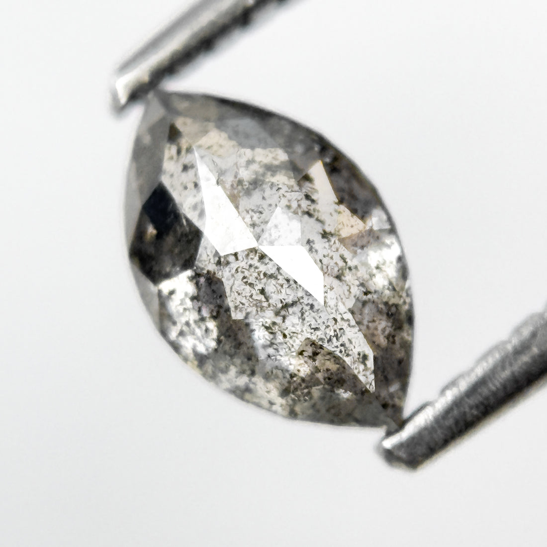 0.73 Ct Marquise Rose Cut Grey Natural Galaxy Diamond