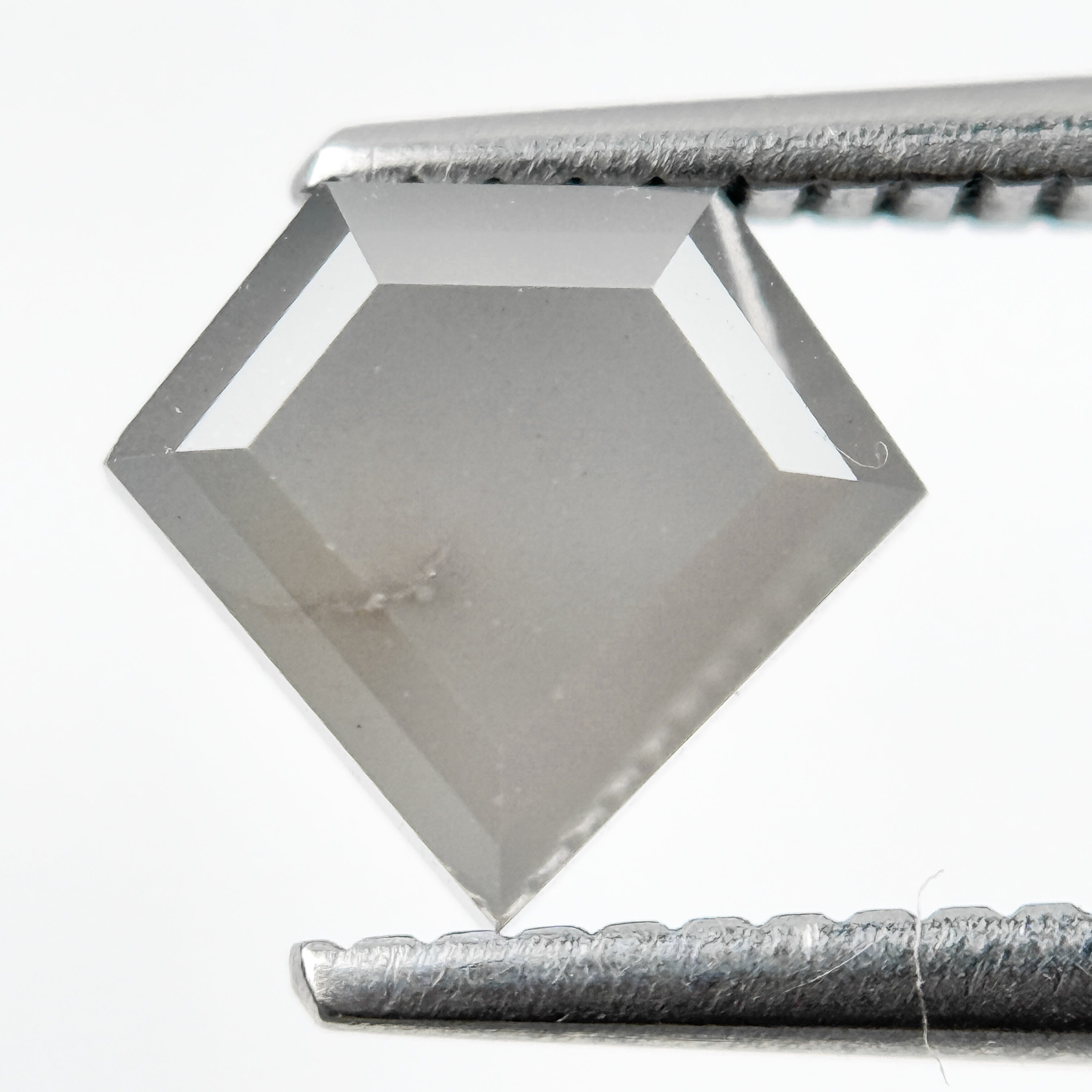 2.09 Ct Pentagon Rose Cut Grey Natural Salt and Pepper Diamond
